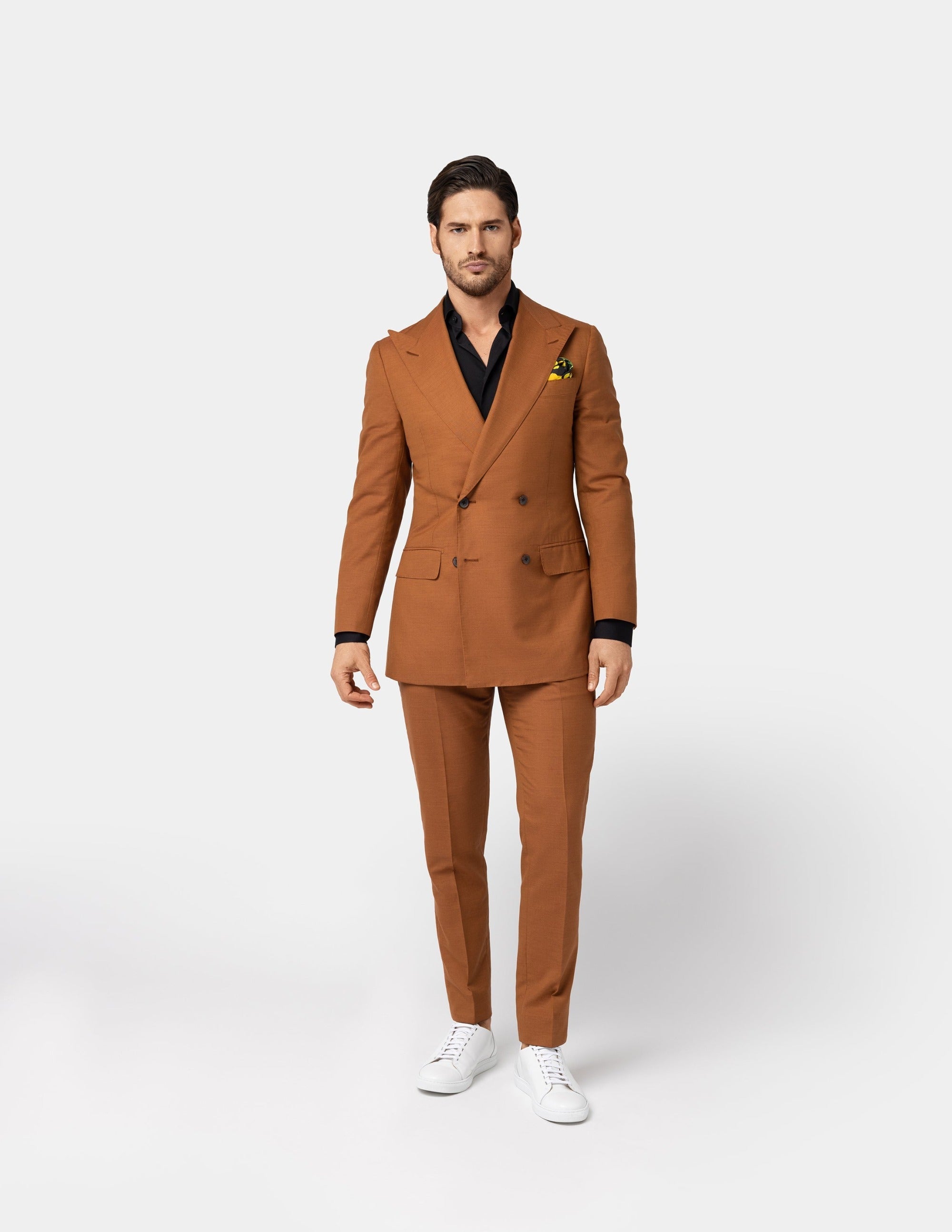 Orange Double Breasted Suit - Samir Bachkami
