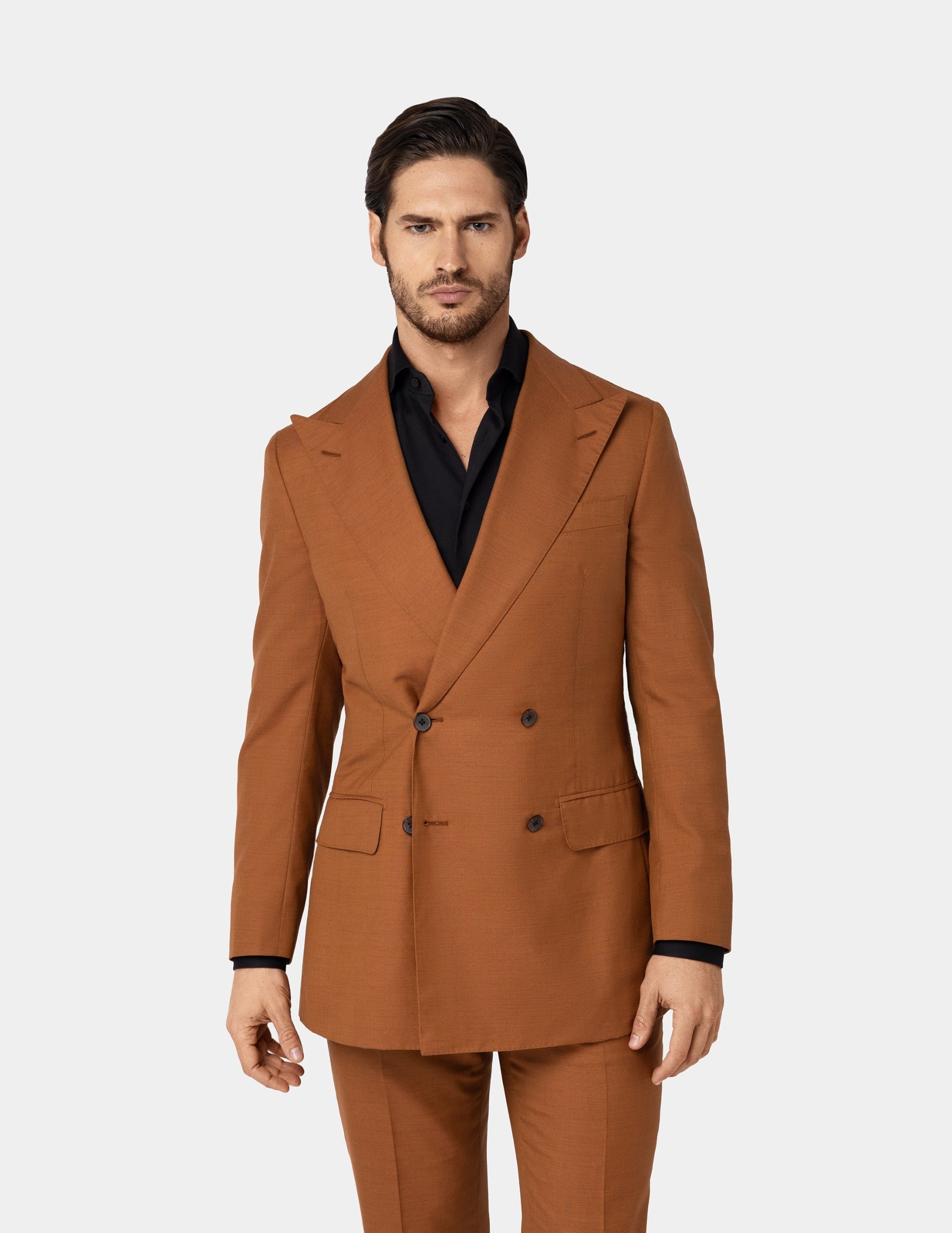 Orange Double Breasted Suit - Samir Bachkami