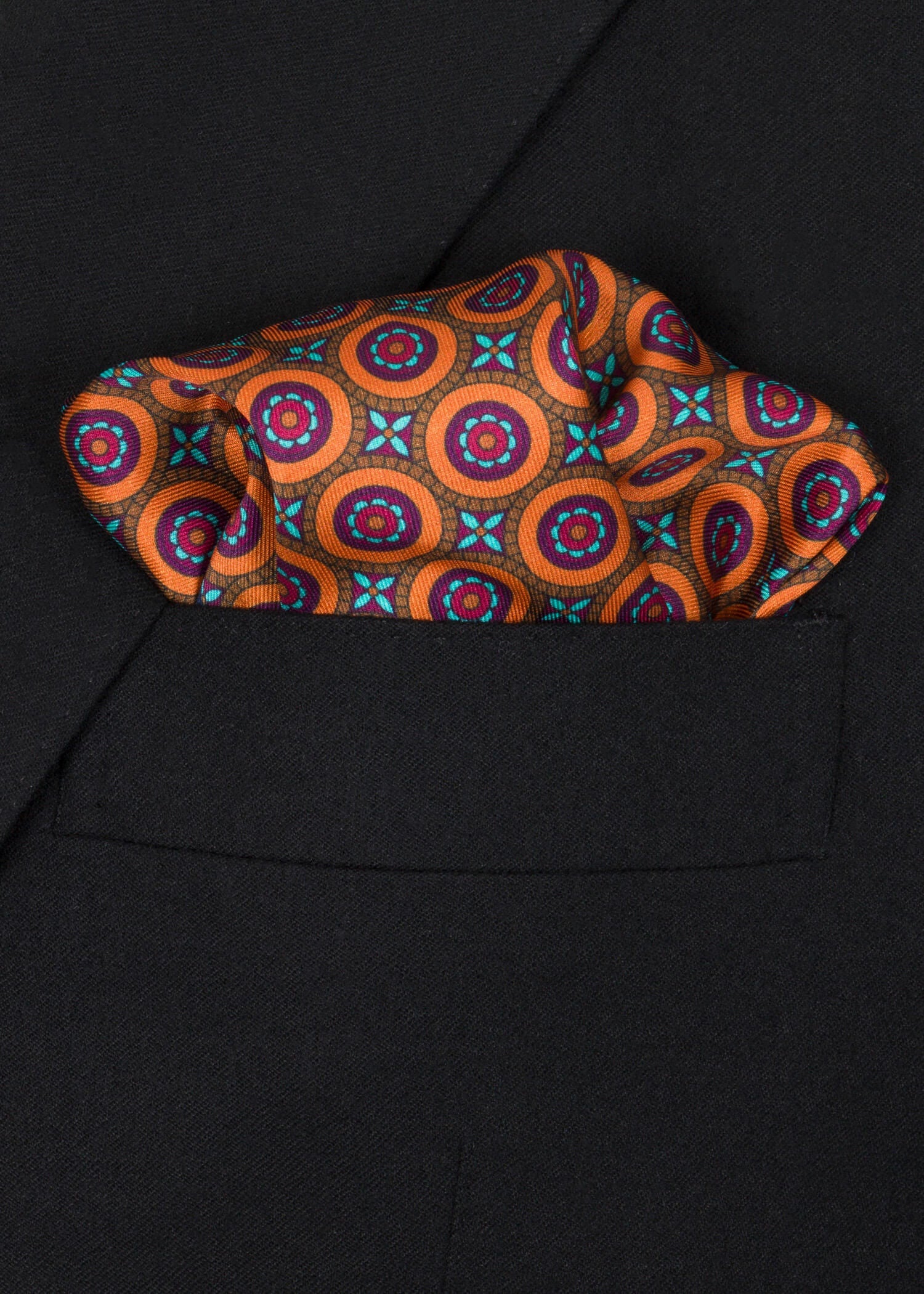 Orange Red Pocket Square - Samir Bachkami