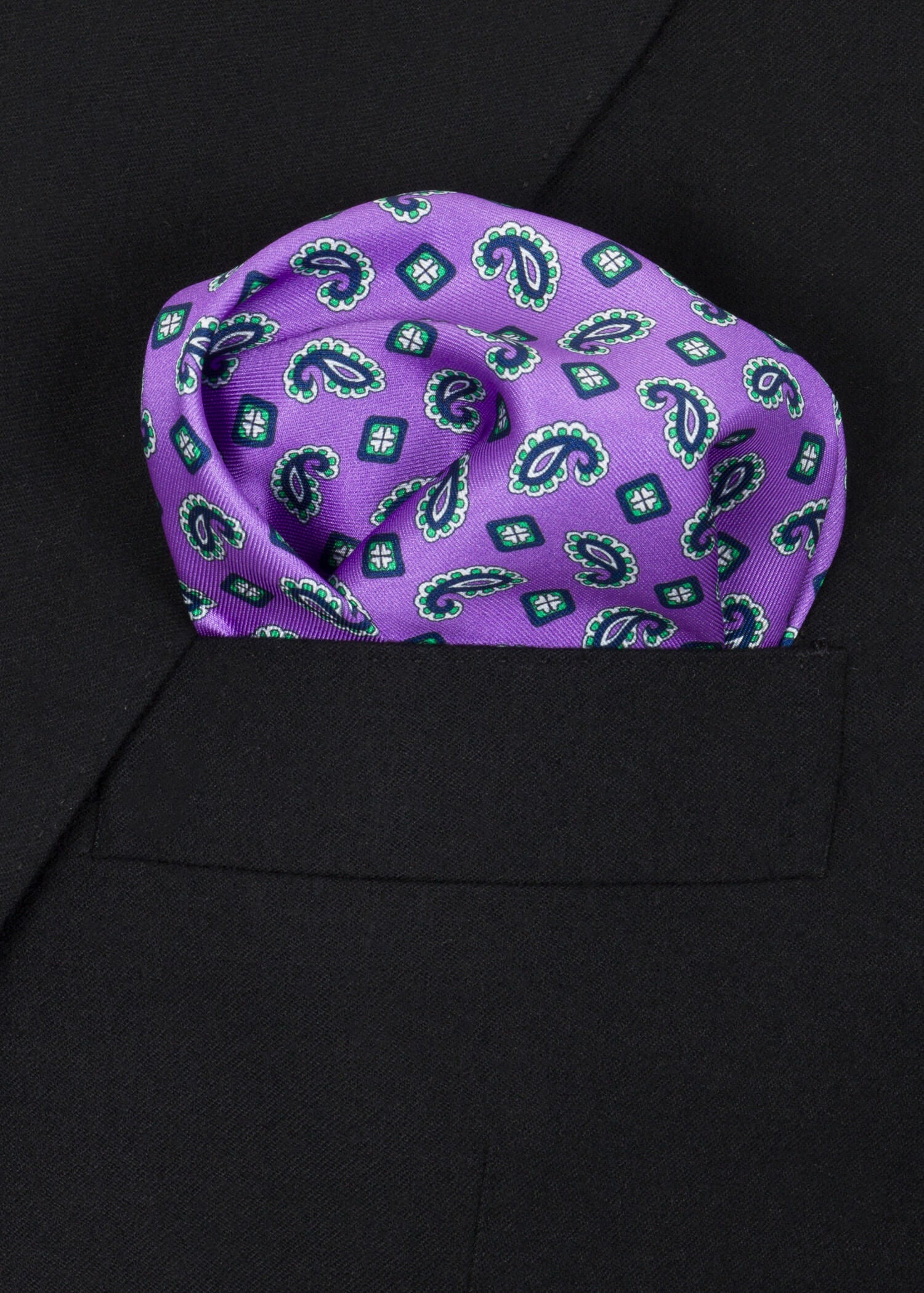 Purple Green Pocket Square - Samir Bachkami
