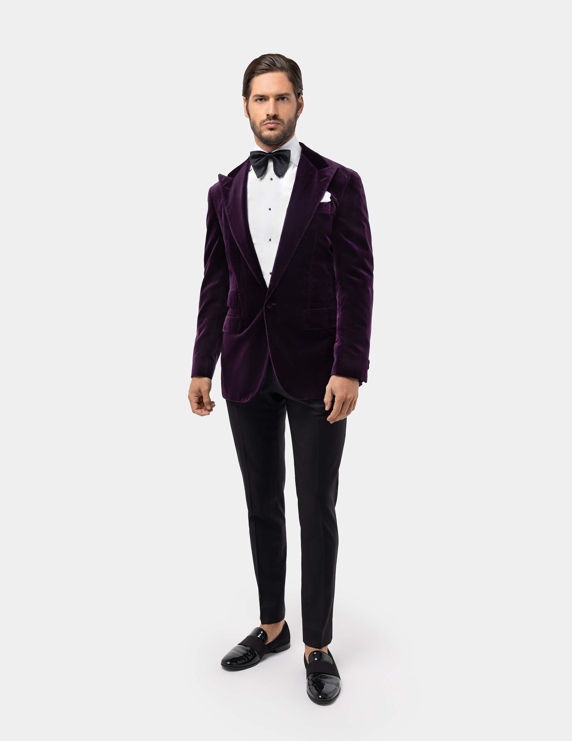 Purple Velvet Single Breasted Jacket - Samir Bachkami