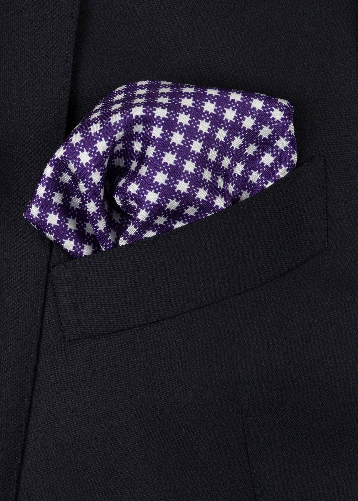 Purple White Pocket Square - Samir Bachkami