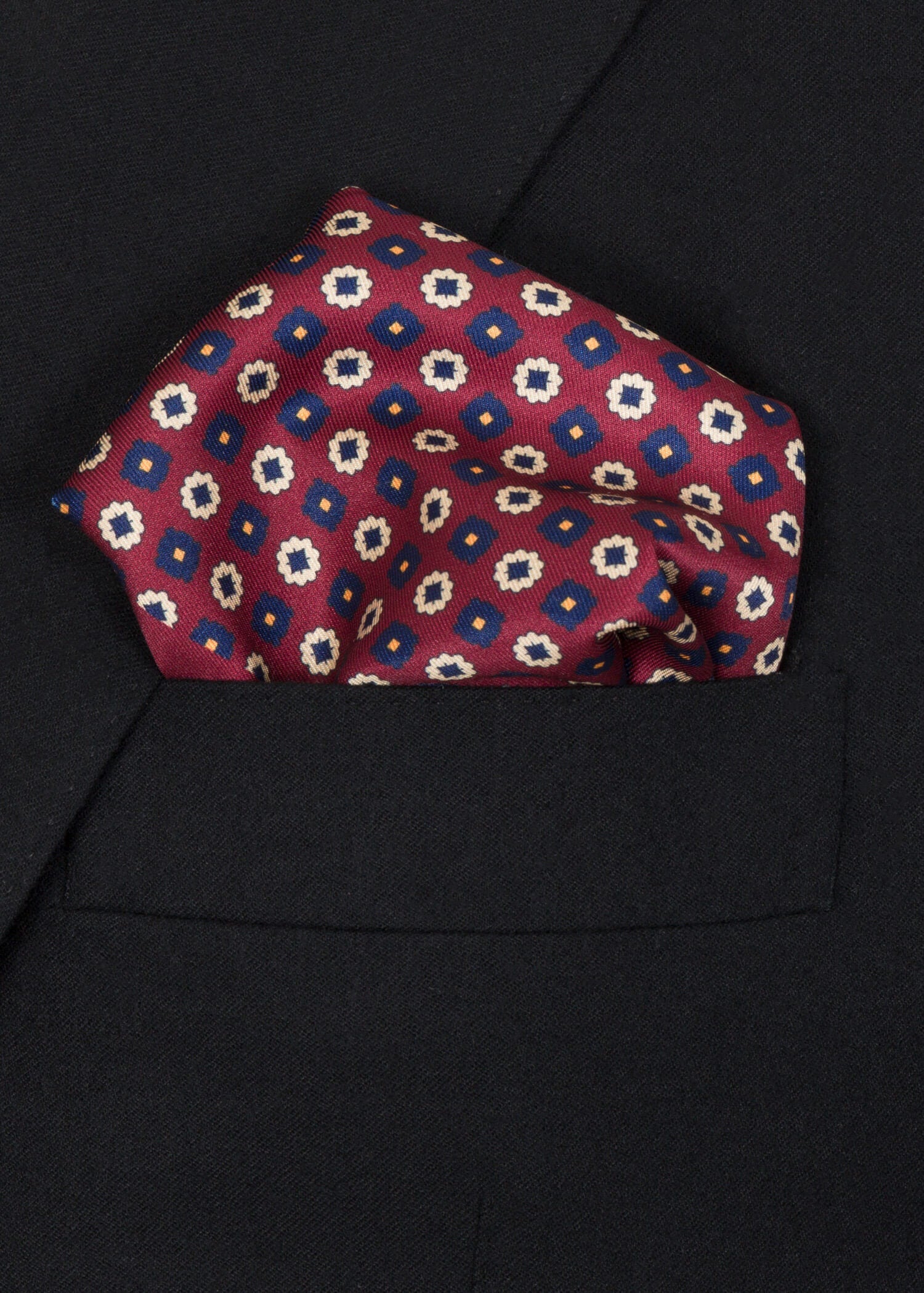 Red Blue Mix Pocket Square - Samir Bachkami