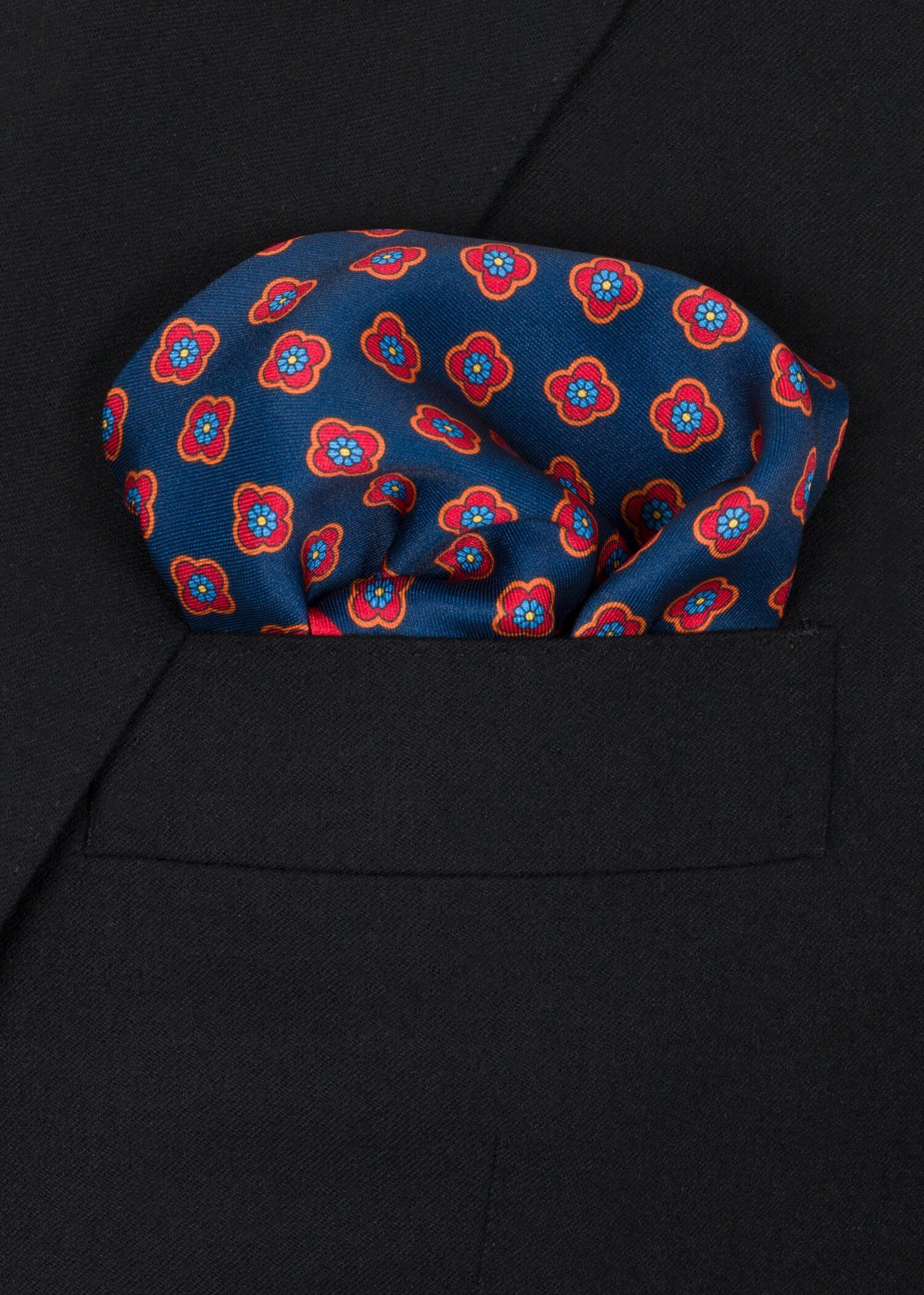 Red Blue Yellow Pocket Square - Samir Bachkami