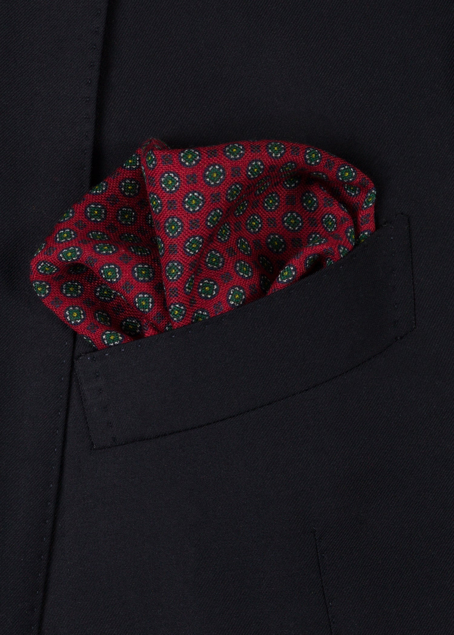 Red Green Pocket Square - Samir Bachkami