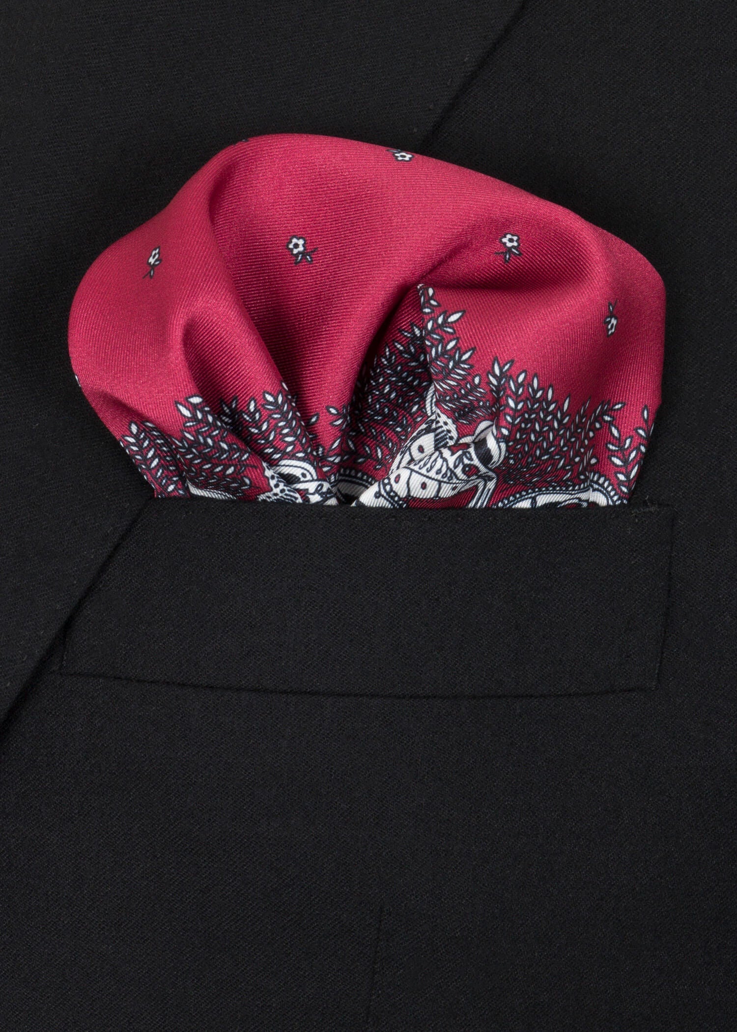 Red Grey Pocket Square - Samir Bachkami
