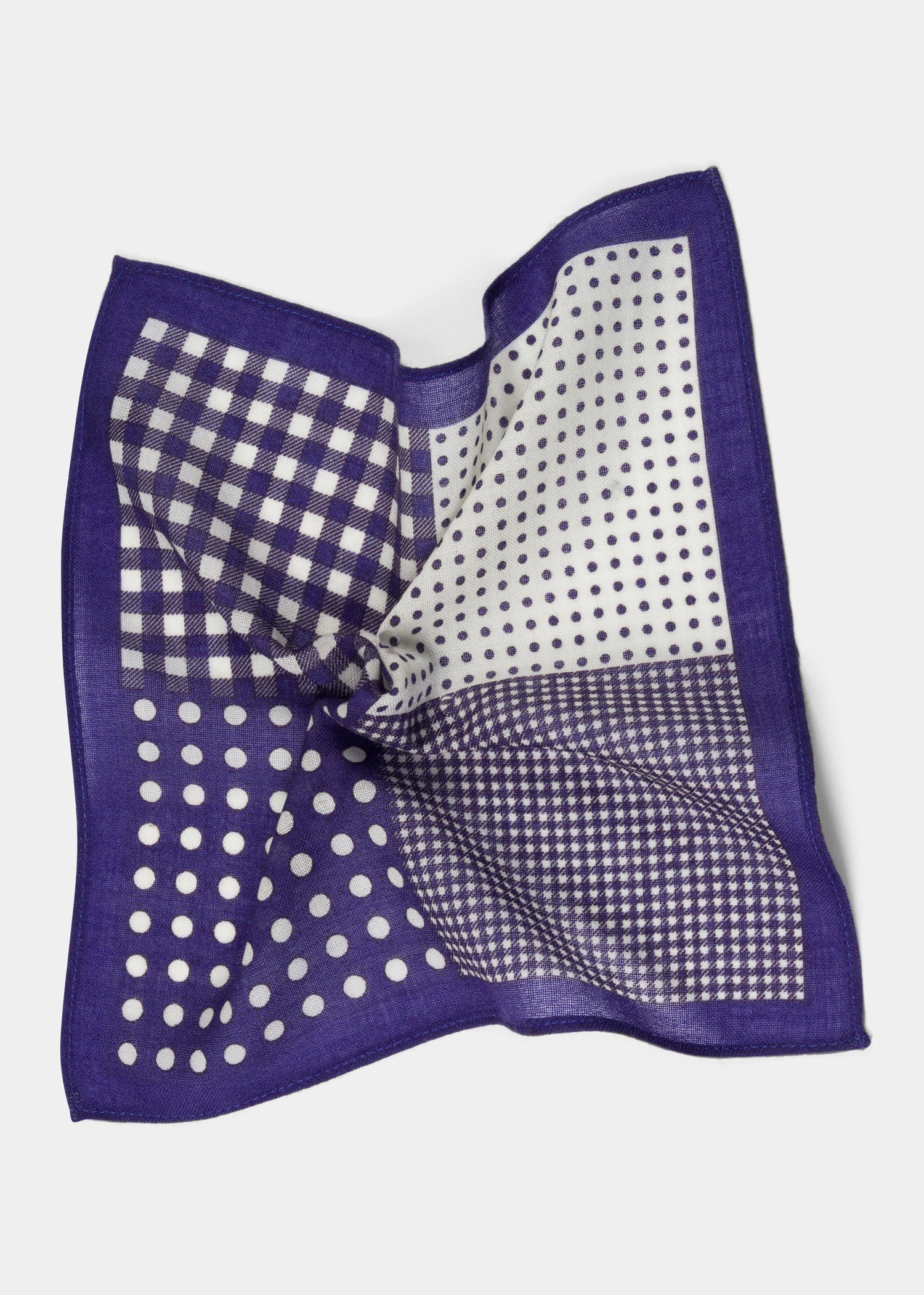 White Blue Pocket Square - Samir Bachkami