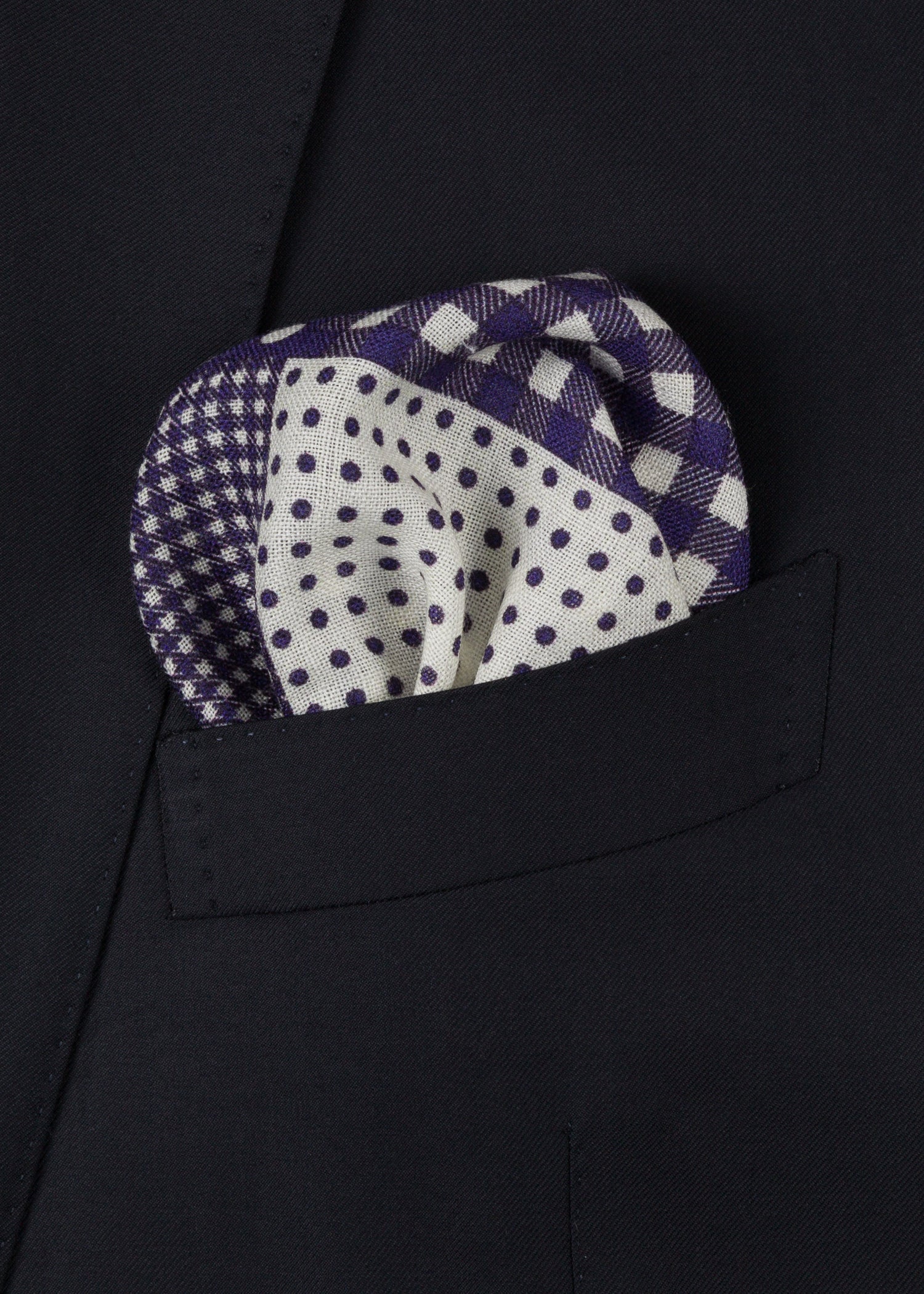 White Blue Pocket Square - Samir Bachkami