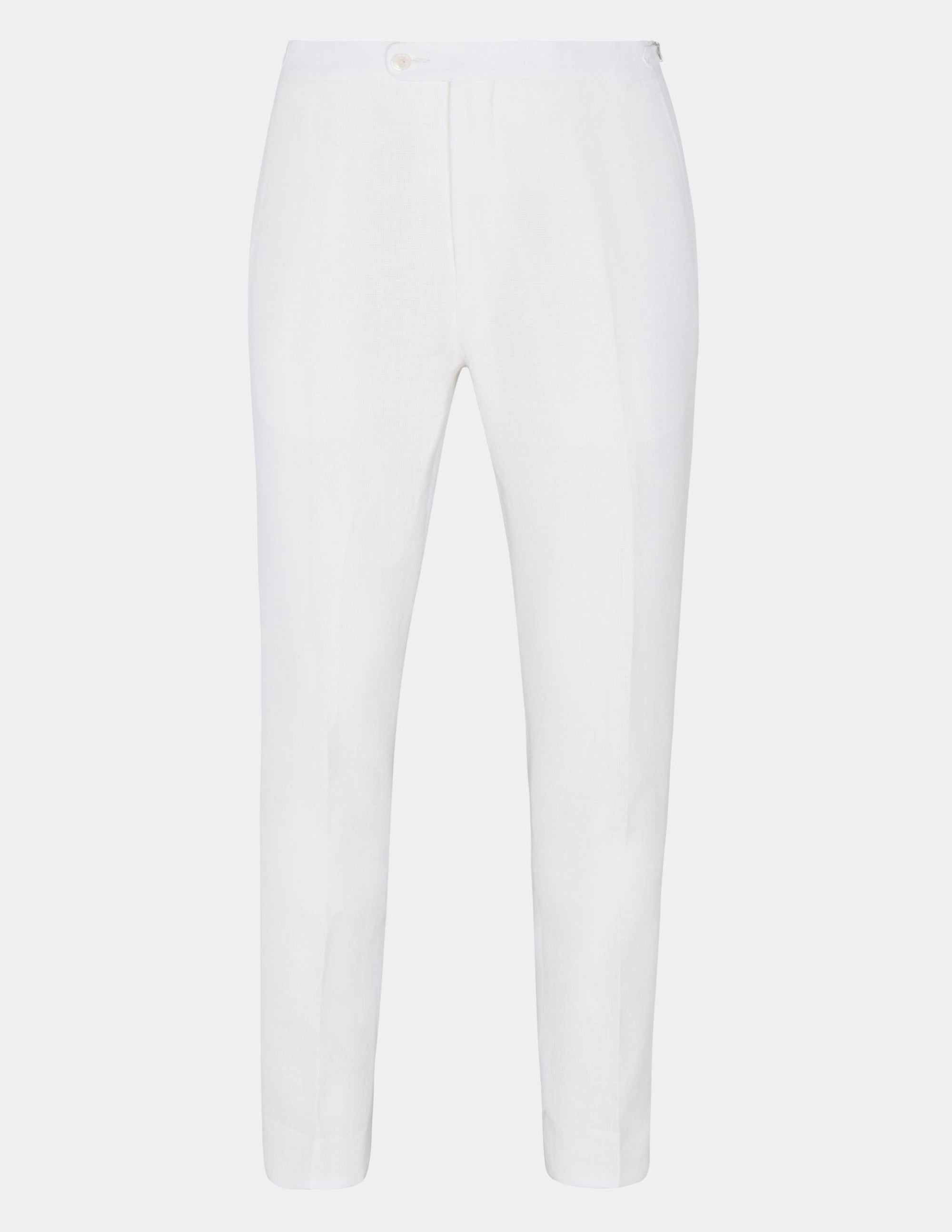 White Linen Single Breasted Suit - Samir Bachkami