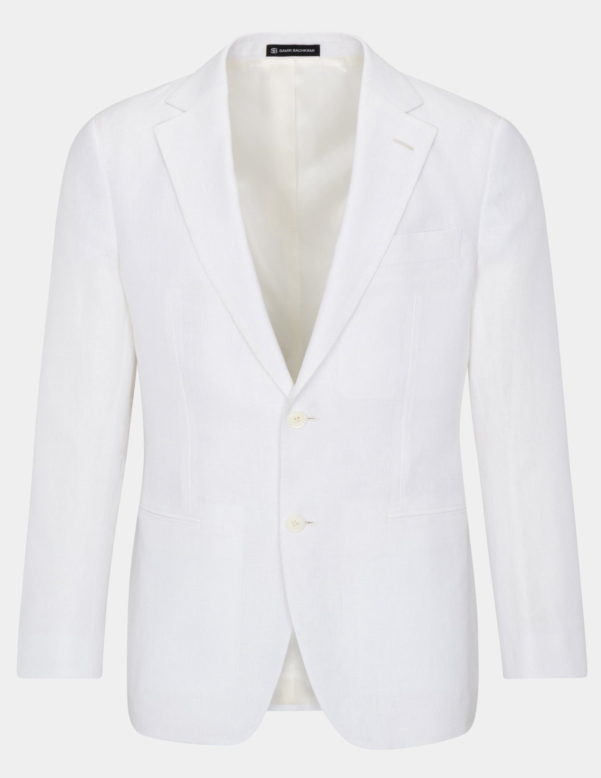 White Linen Single Breasted Suit - Samir Bachkami