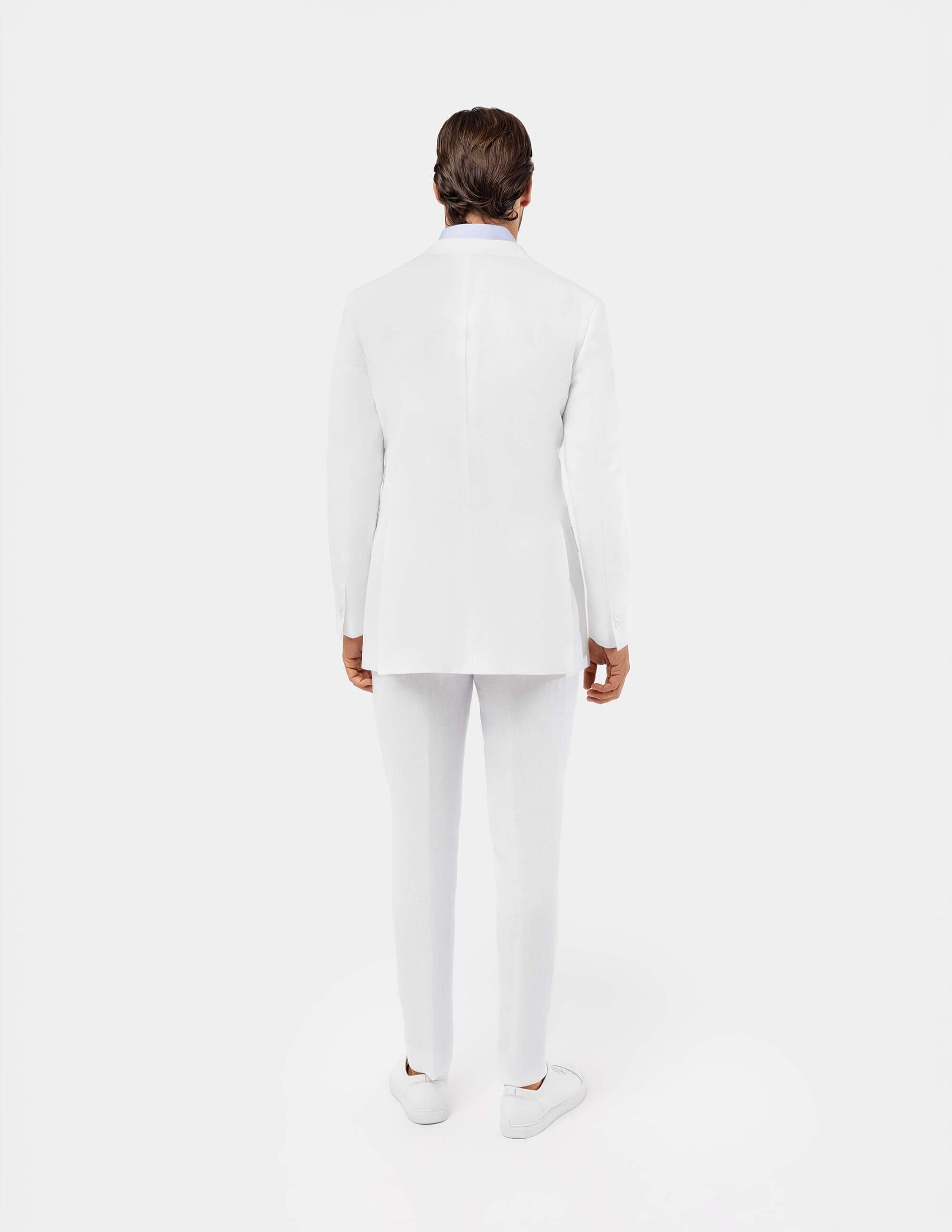 White Optical Double-Breasted Suit - Samir Bachkami