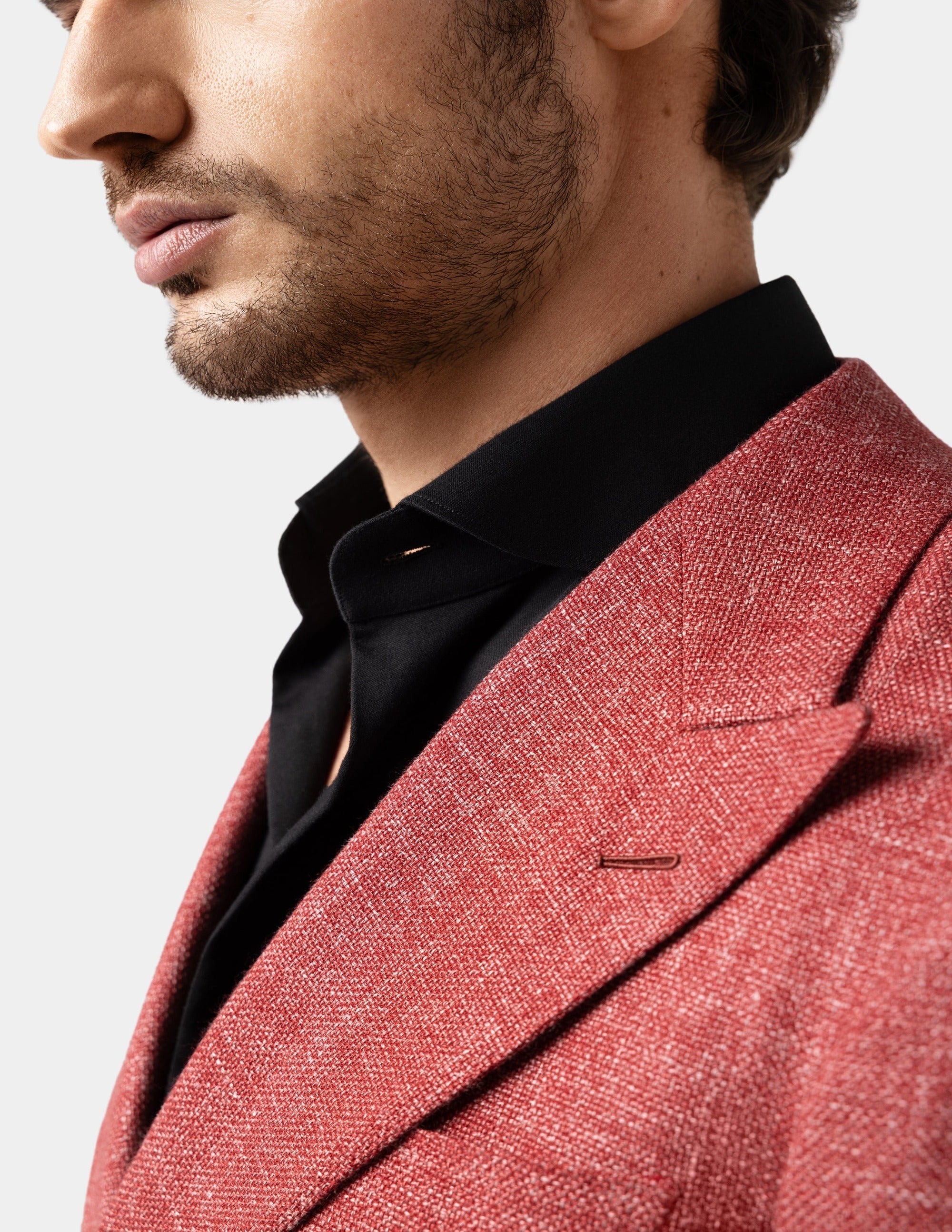 White-Red Double-Breasted Jacket - Samir Bachkami