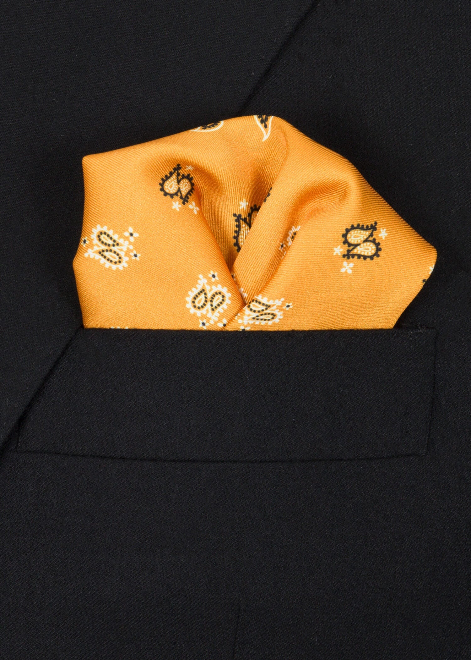 Yellow Black Butterfly Pocket Square - Samir Bachkami