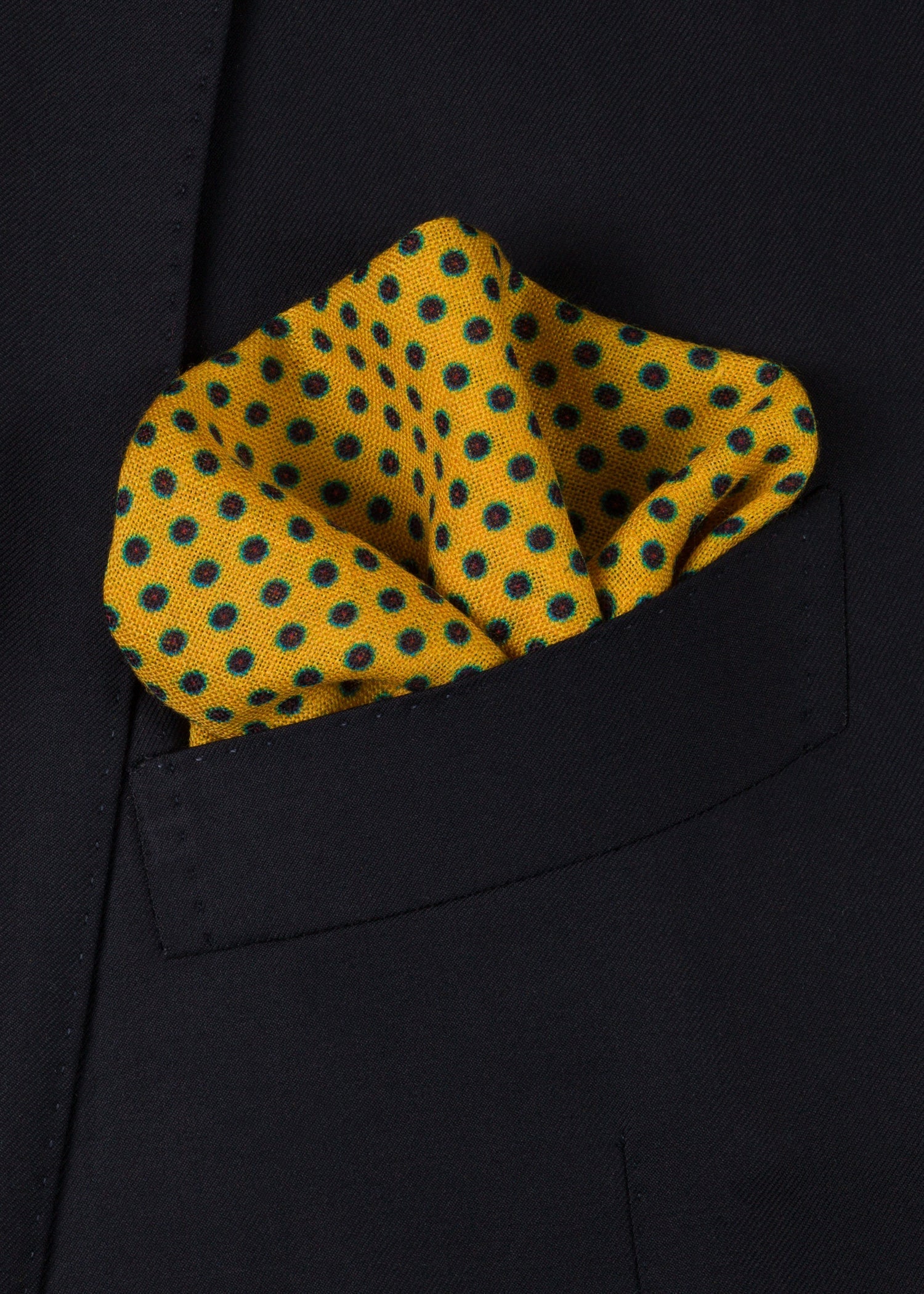 Yellow Black Pocket Square - Samir Bachkami