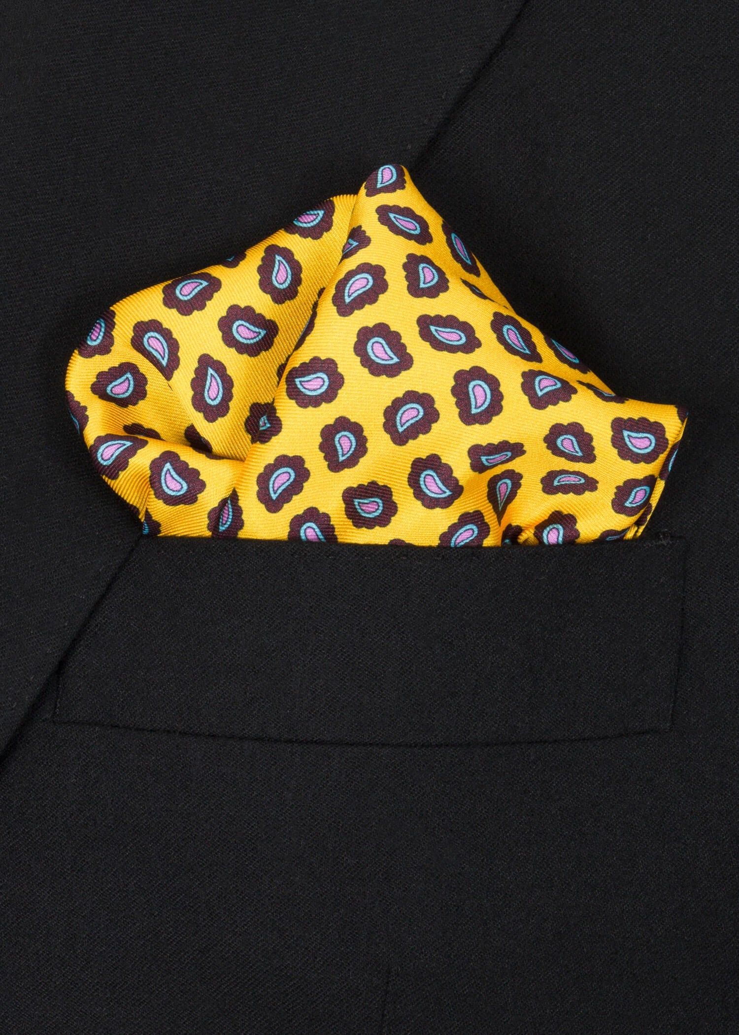 Yellow Brown Pocket Square - Samir Bachkami