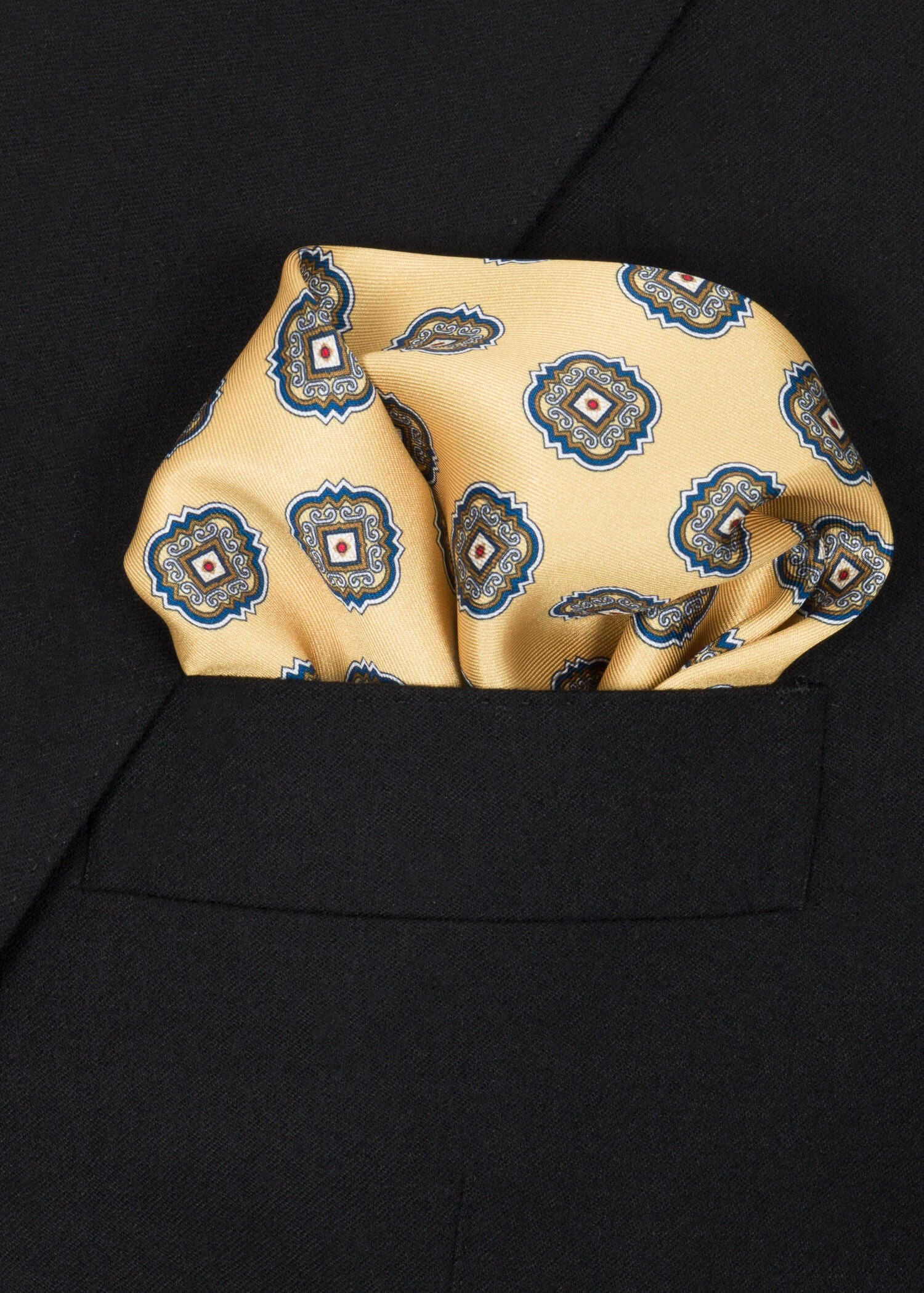 Yellow Red Blue Pocket Square - Samir Bachkami