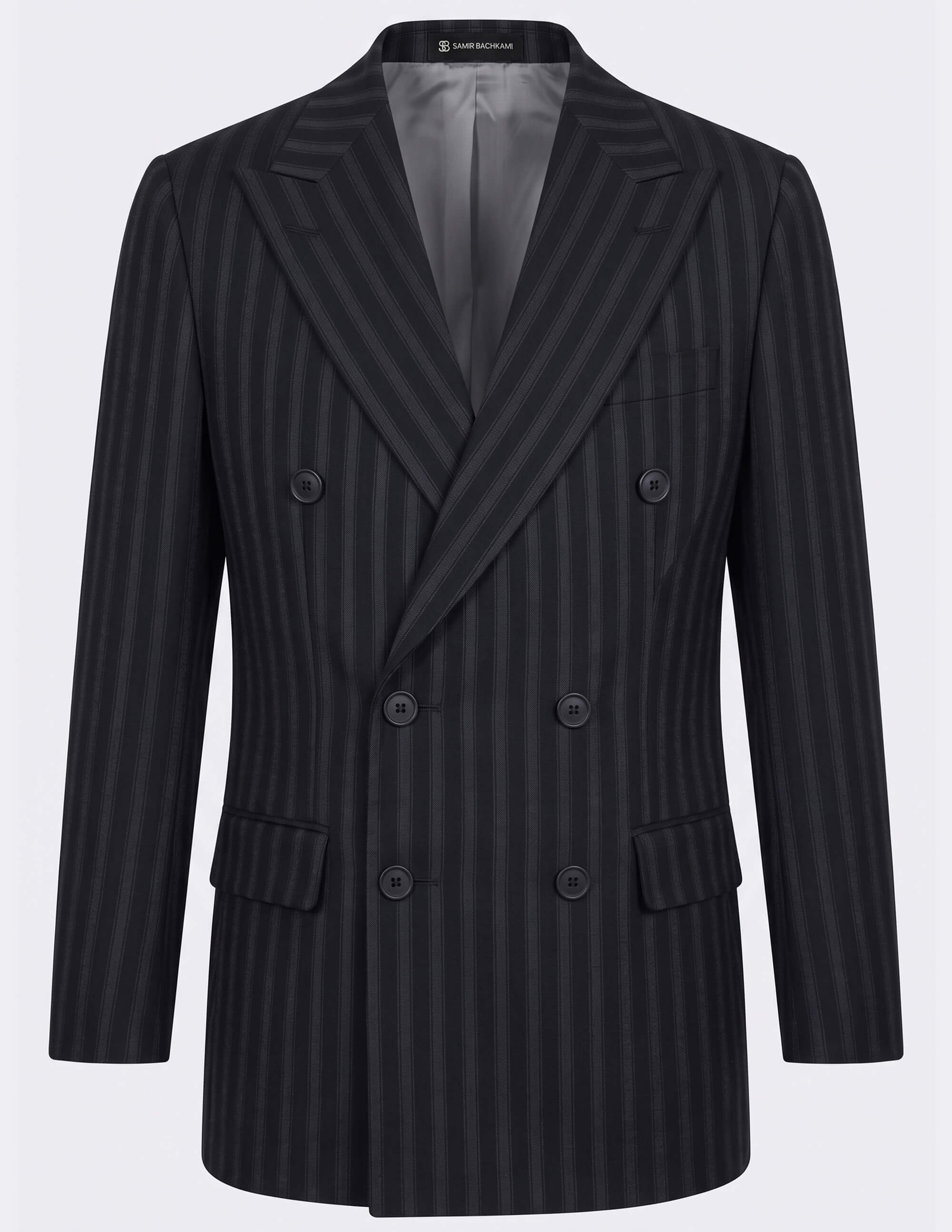 The Roma Nero Stripe Double-Breasted Suit