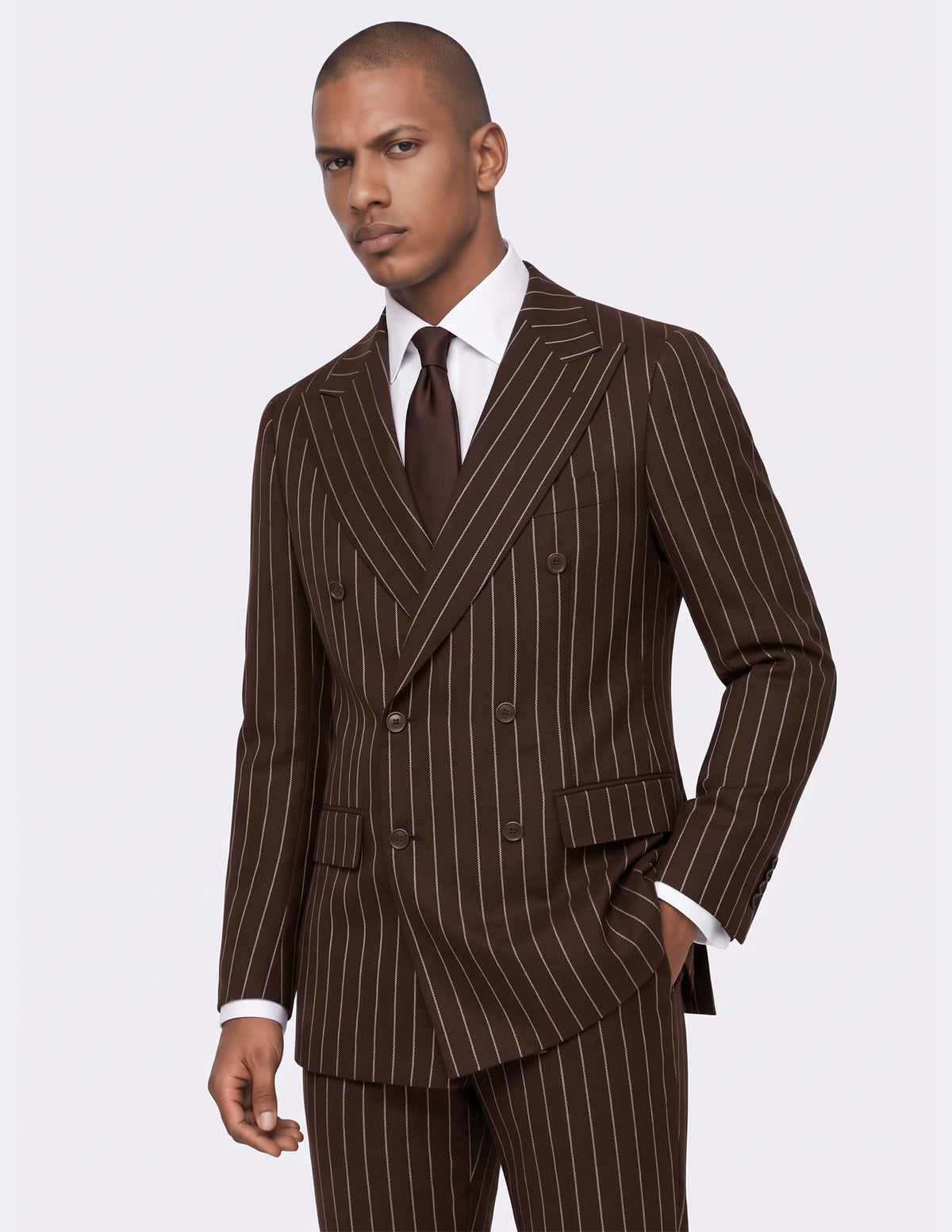 The Siena Cacao Pinstripe Double-Breasted Suit