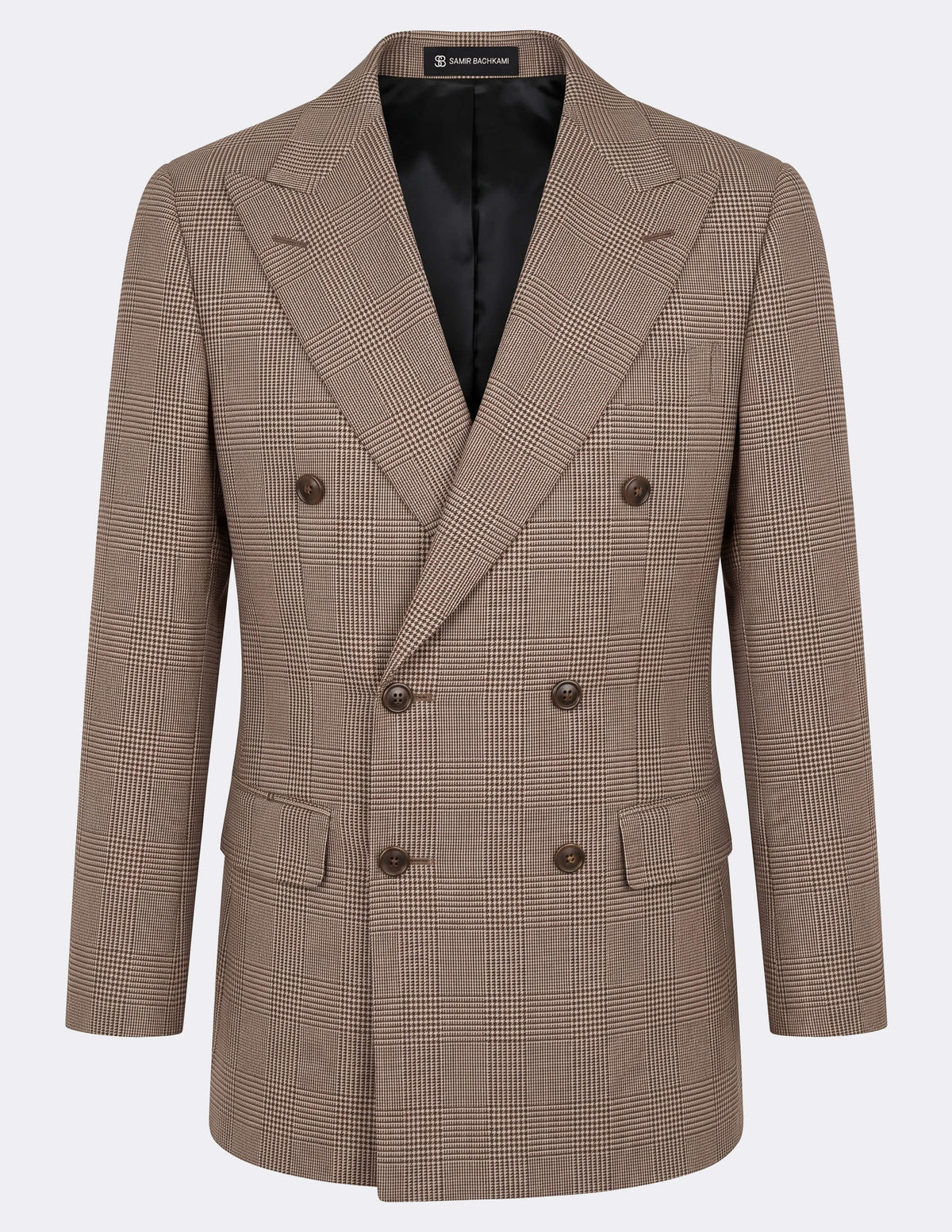 The Brera Mocha Check Double-Breasted Suit