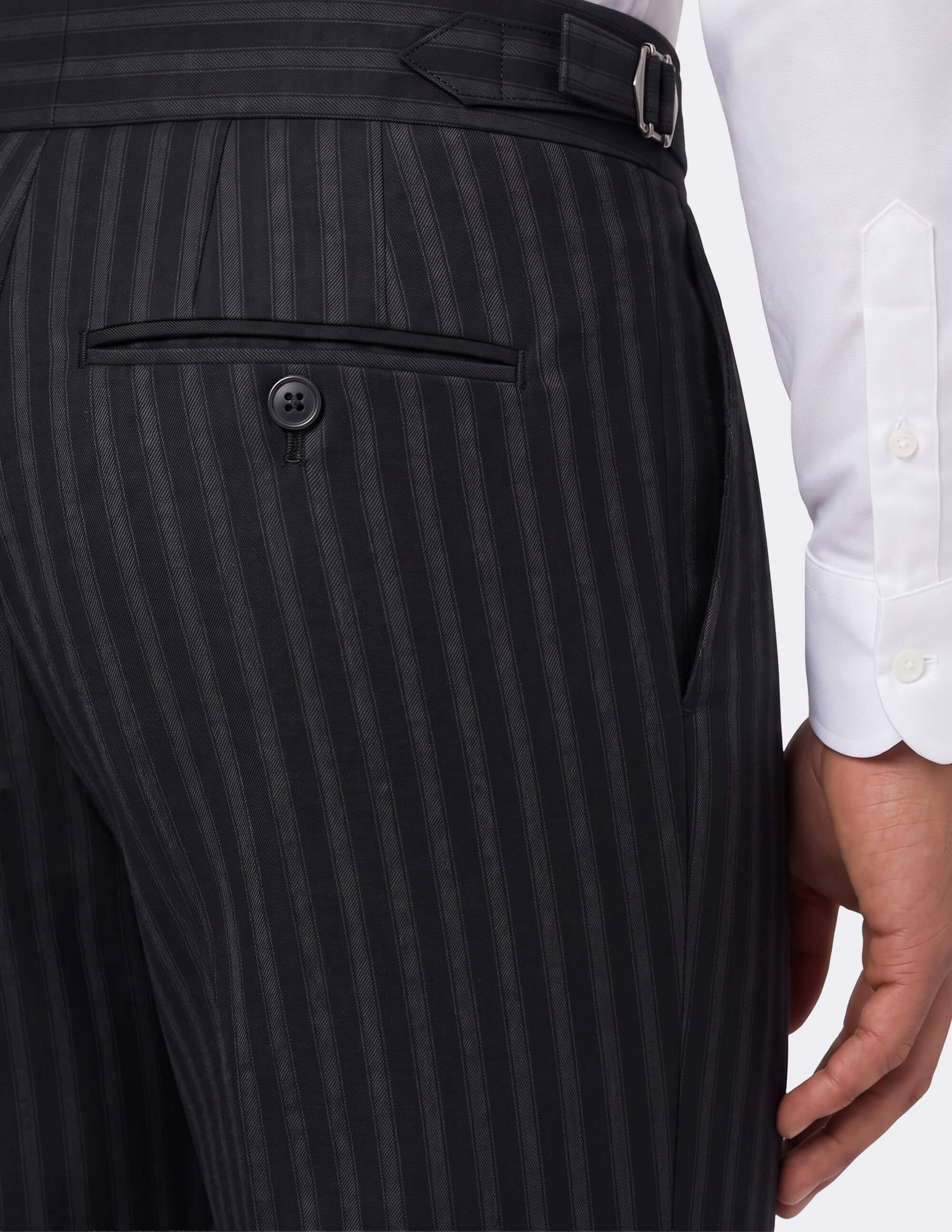 The Roma Nero Stripe Double-Breasted Suit