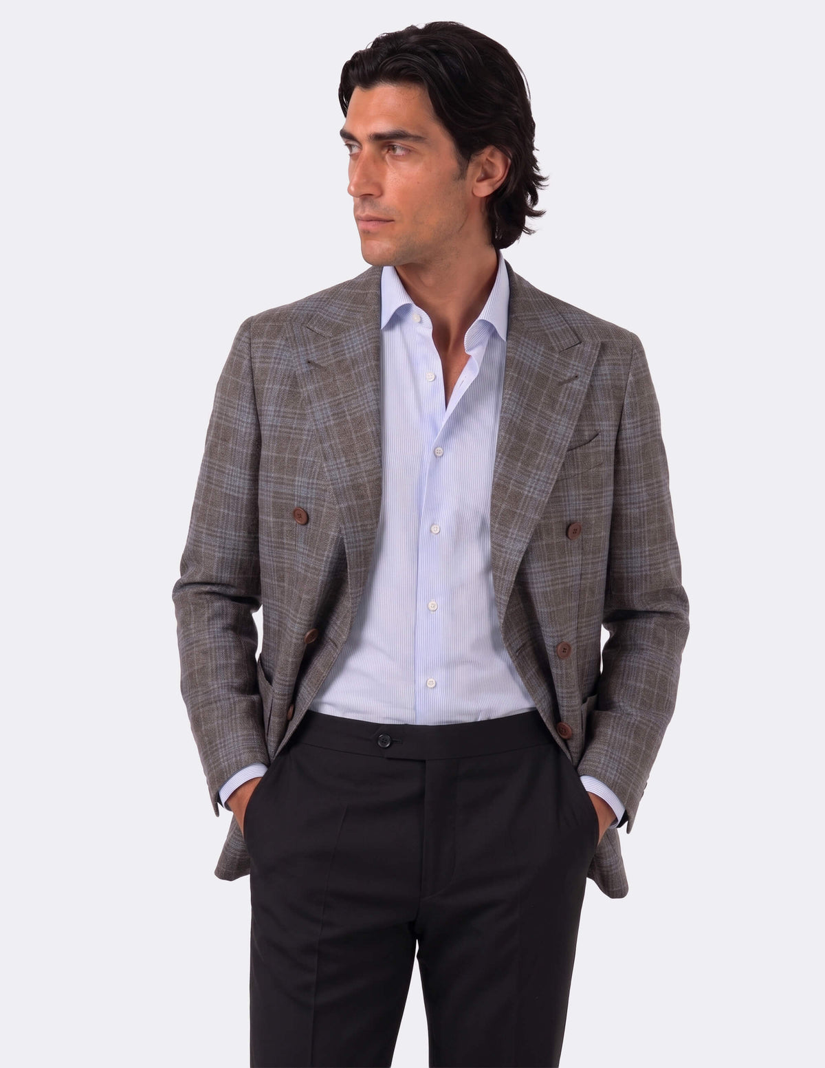 The Bruma Cobalto Double-Breasted Jacket