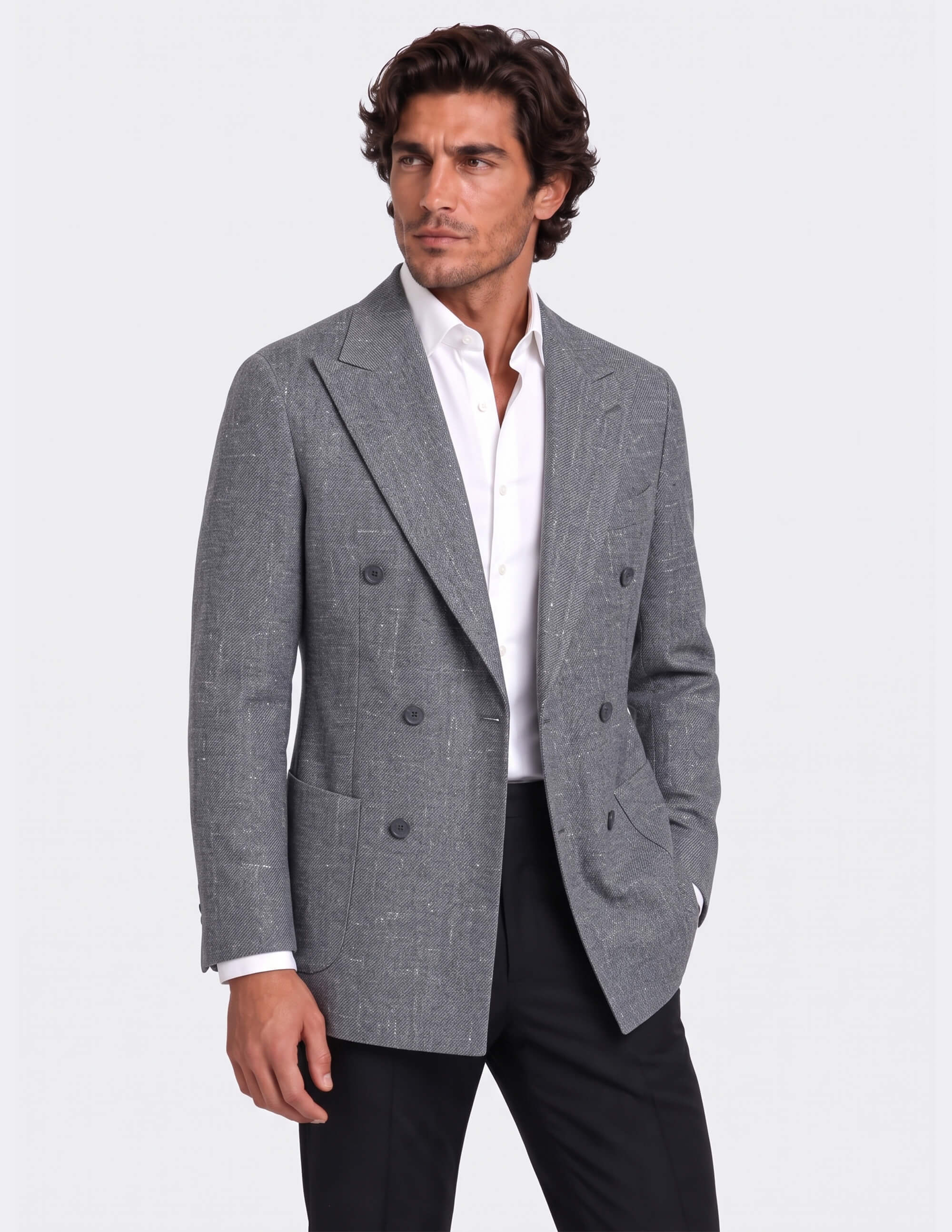 The Dolomiti Grey Double-Breasted Jacket