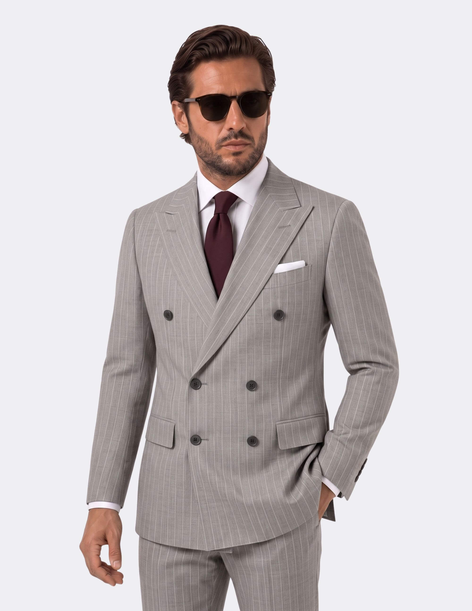 The Verona Pearl Pinstripe Double-Breasted Suit