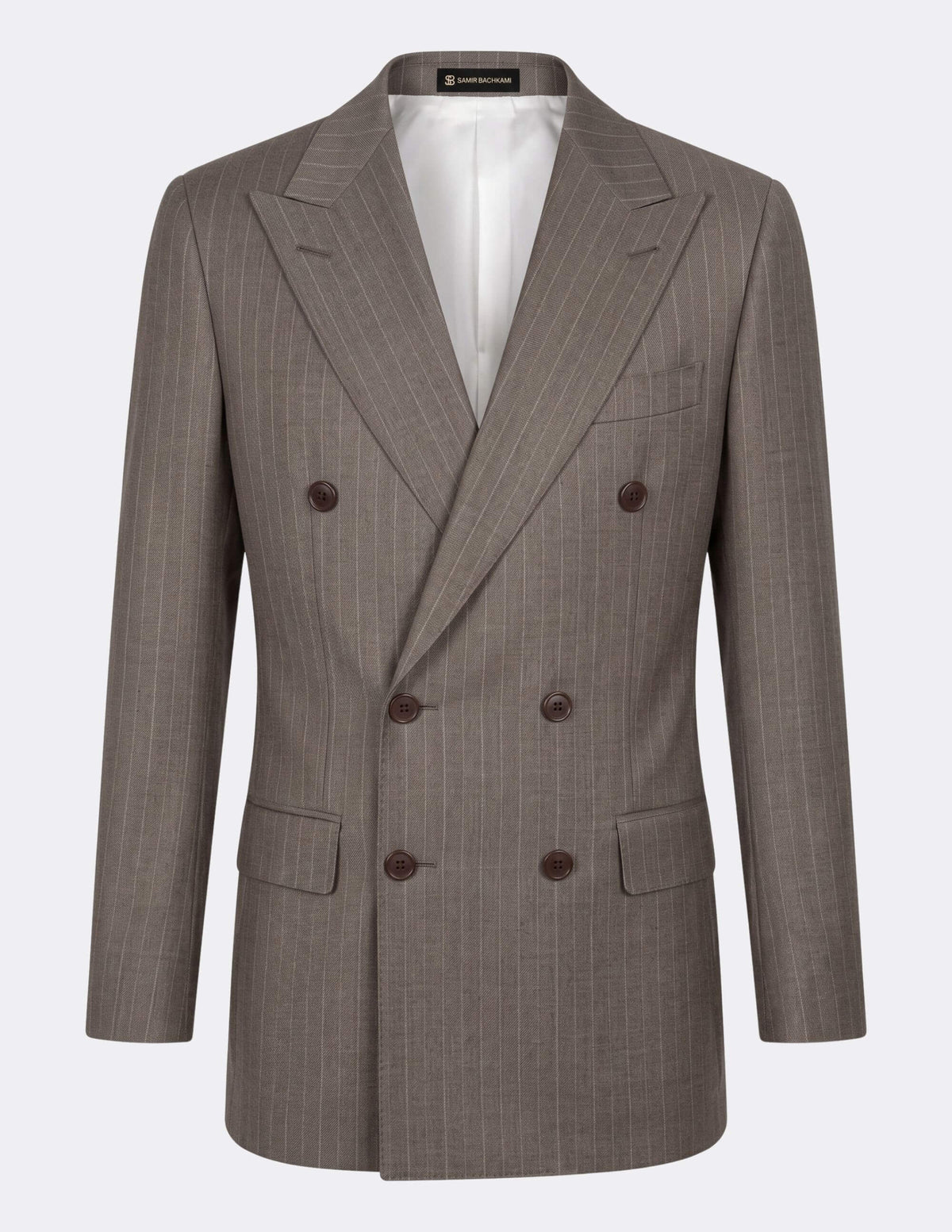 The Taupe Pinstripe Double-Breasted Suit