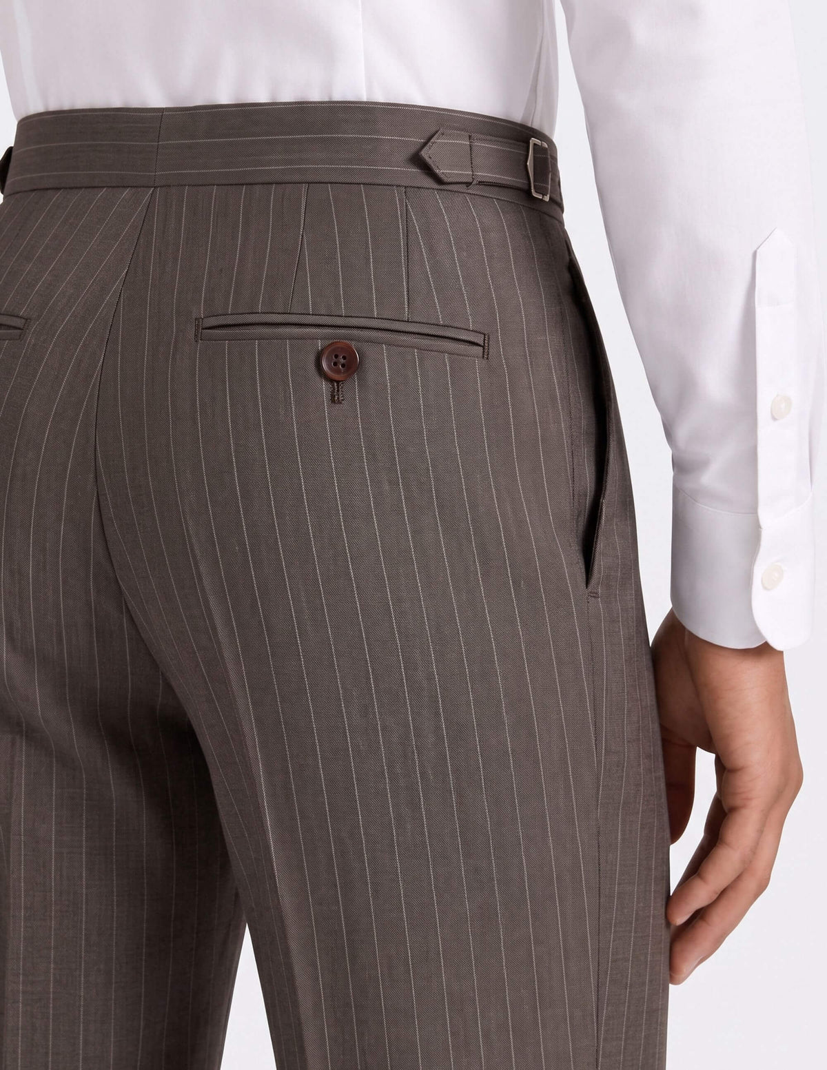 The Taupe Pinstripe Double-Breasted Suit
