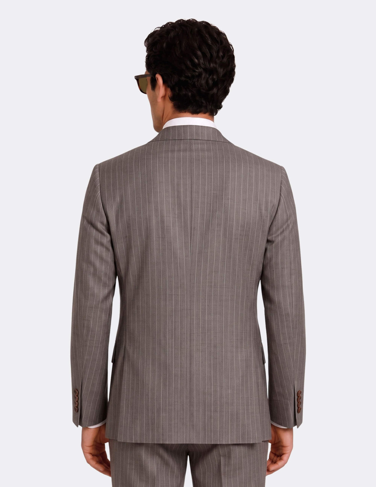 The Taupe Pinstripe Double-Breasted Suit