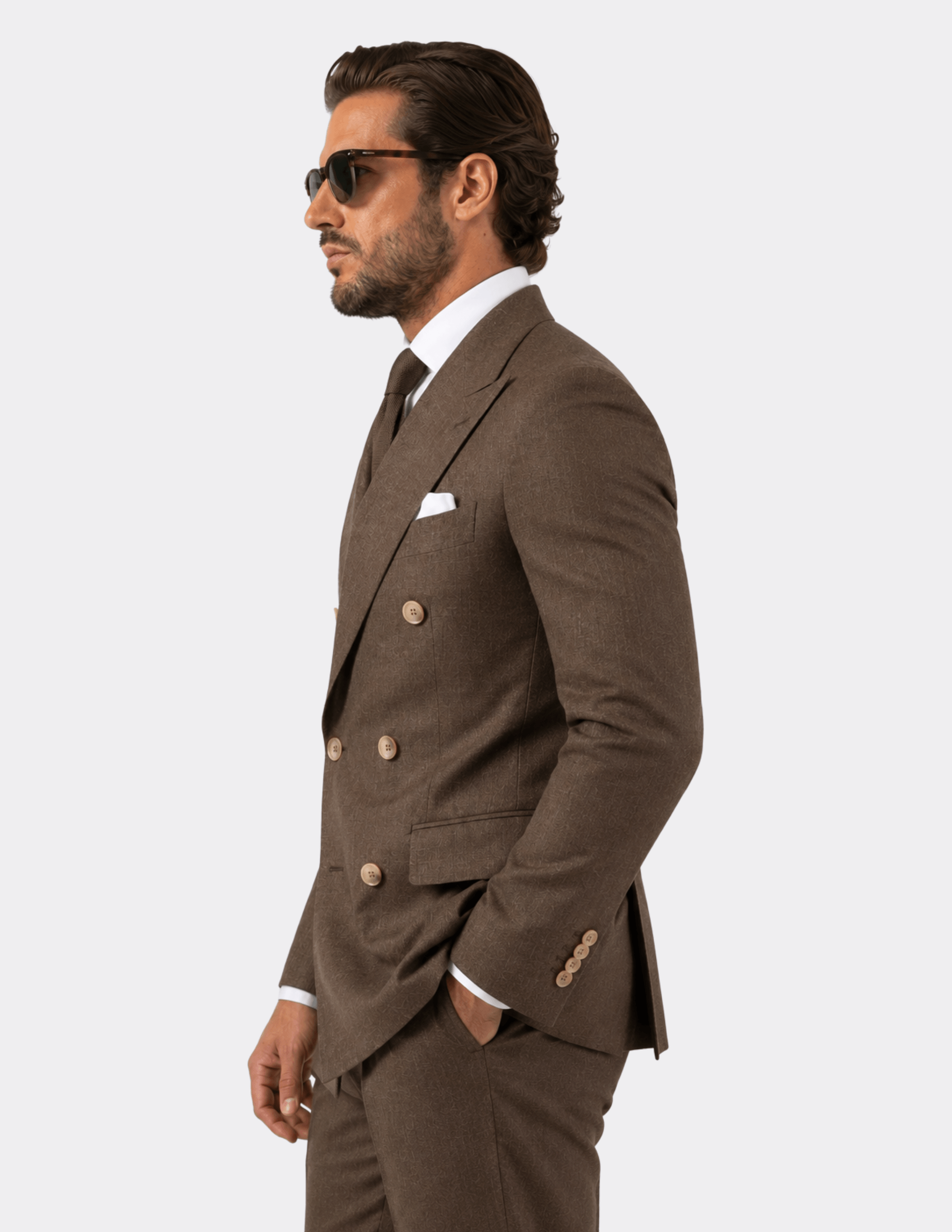 Siena Brown Double-Breasted Suit