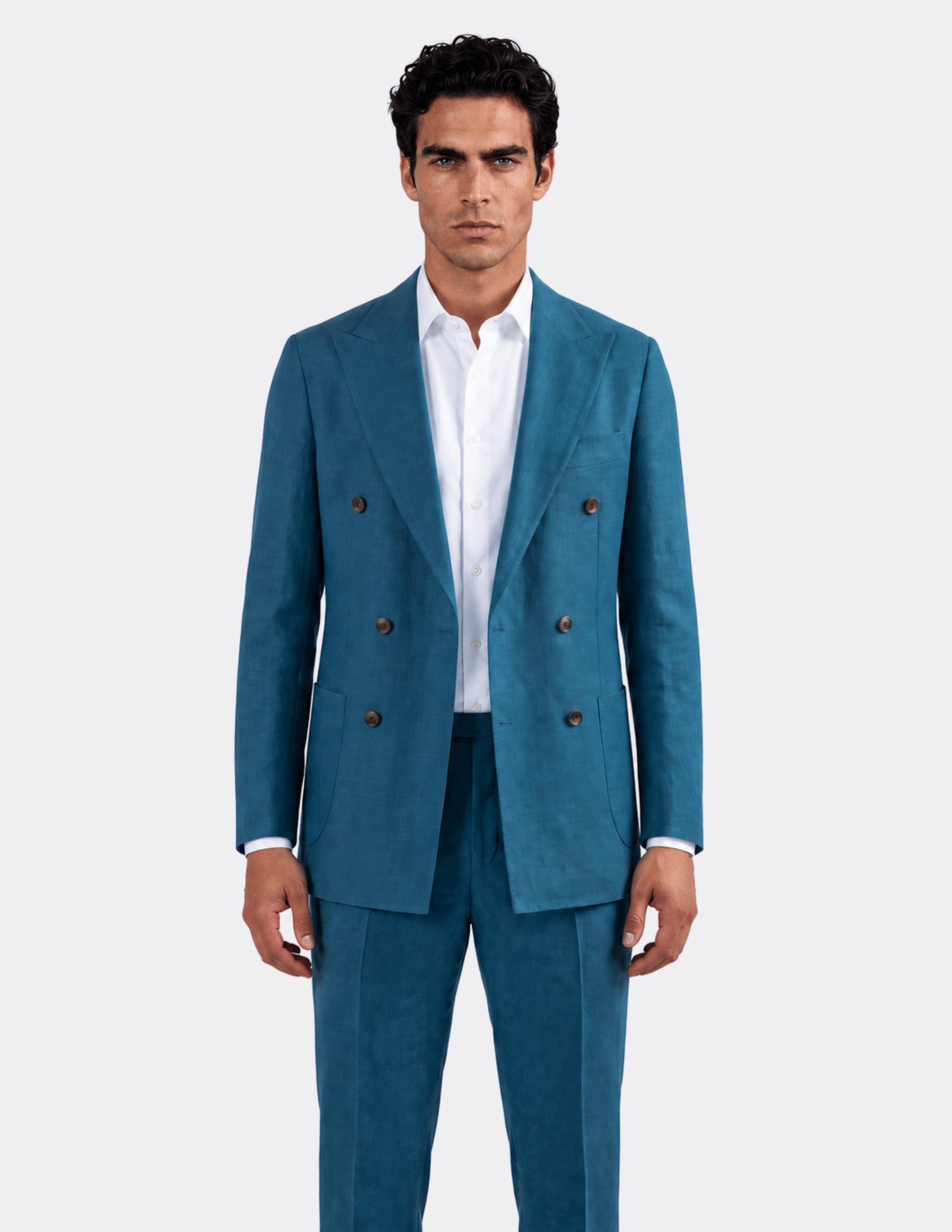 Cannes Teal Double-Breasted Suit