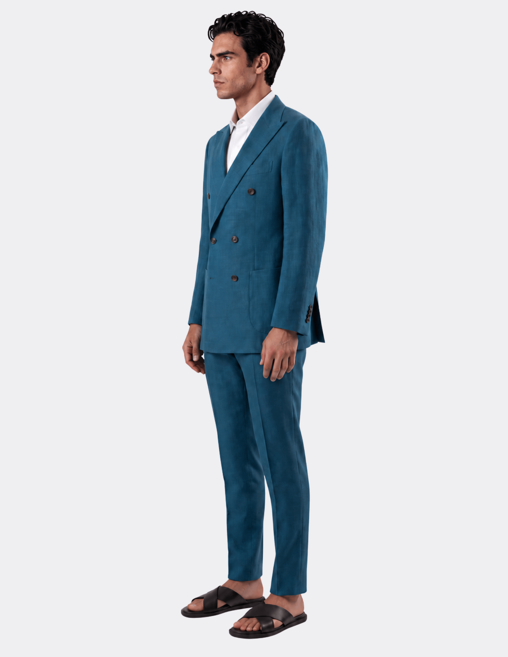 Cannes Teal Double-Breasted Suit