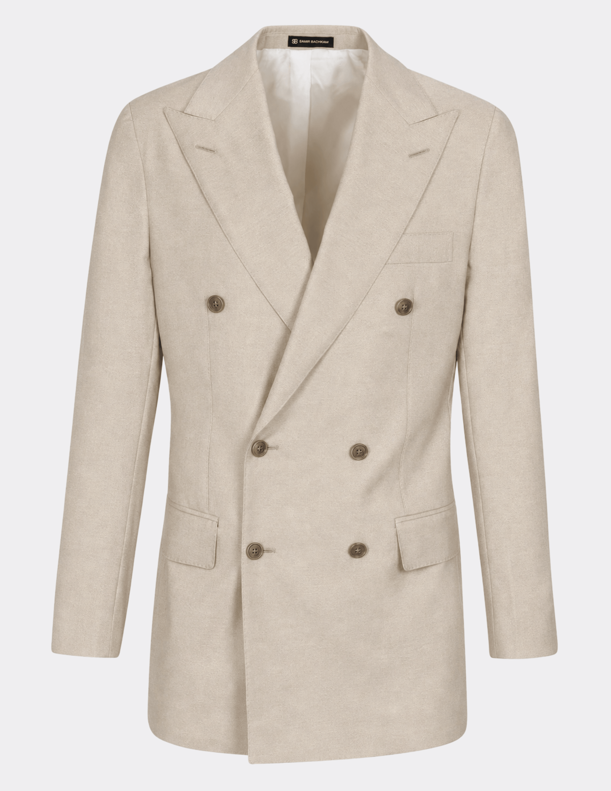 Capri Herringbone Double-Breasted Suit