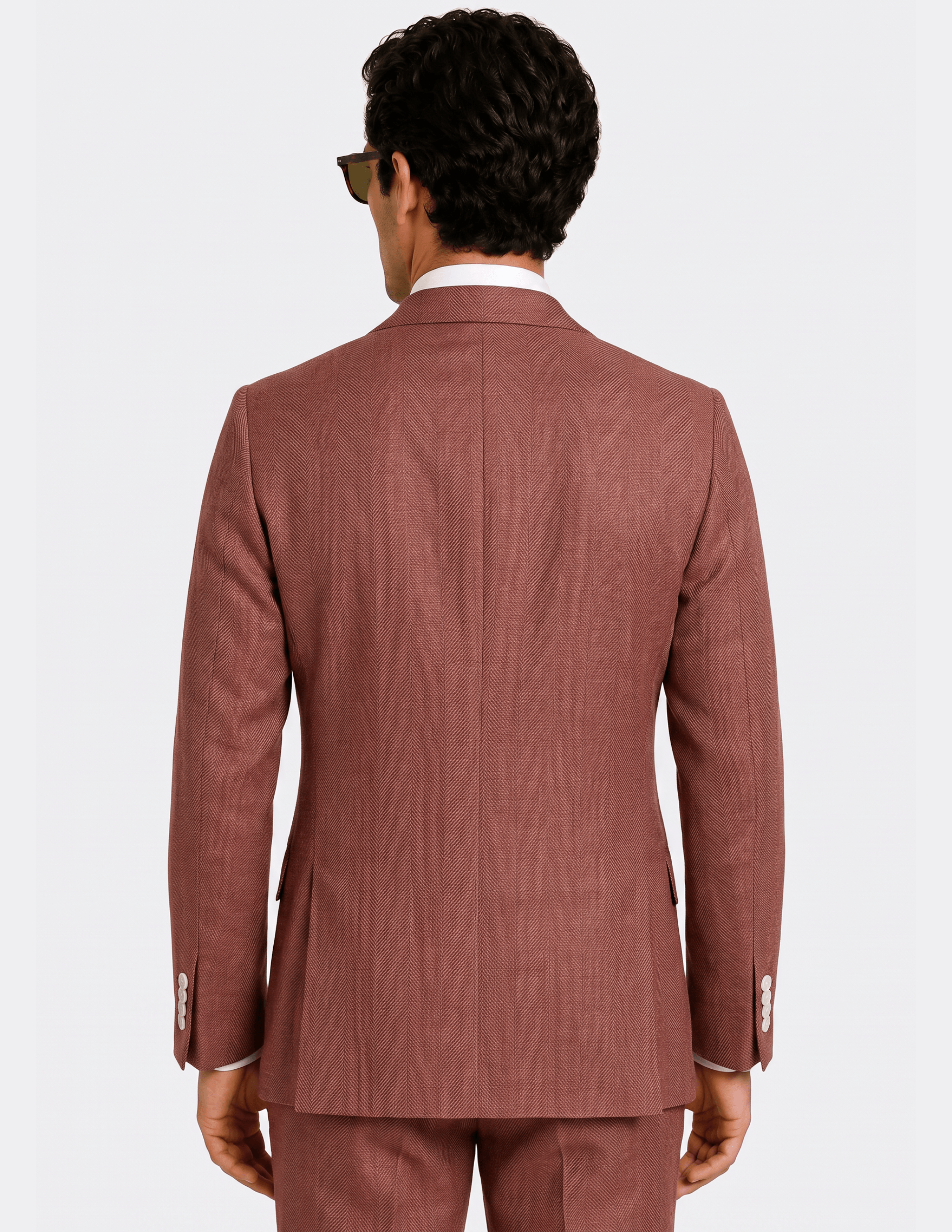 Siena Terracotta Herringbone Double-Breasted Suit
