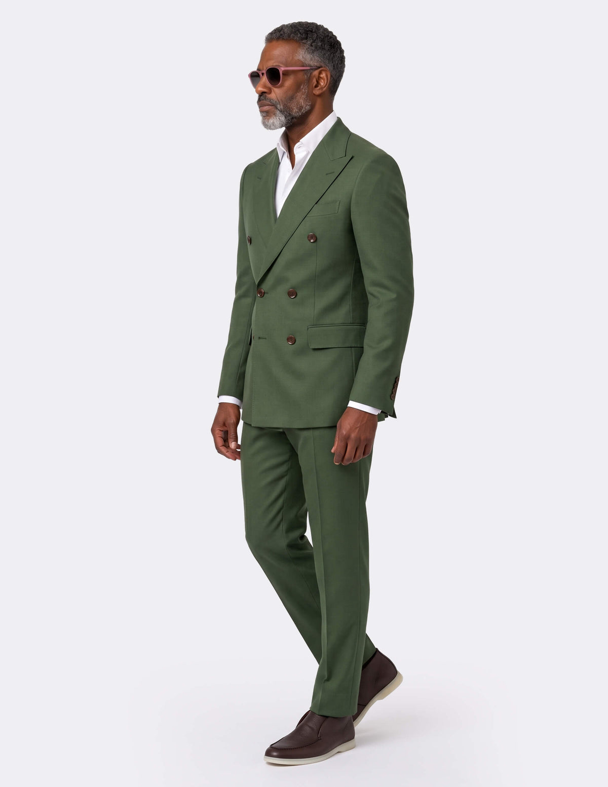 The Toscana Olive Double-Breasted Suit