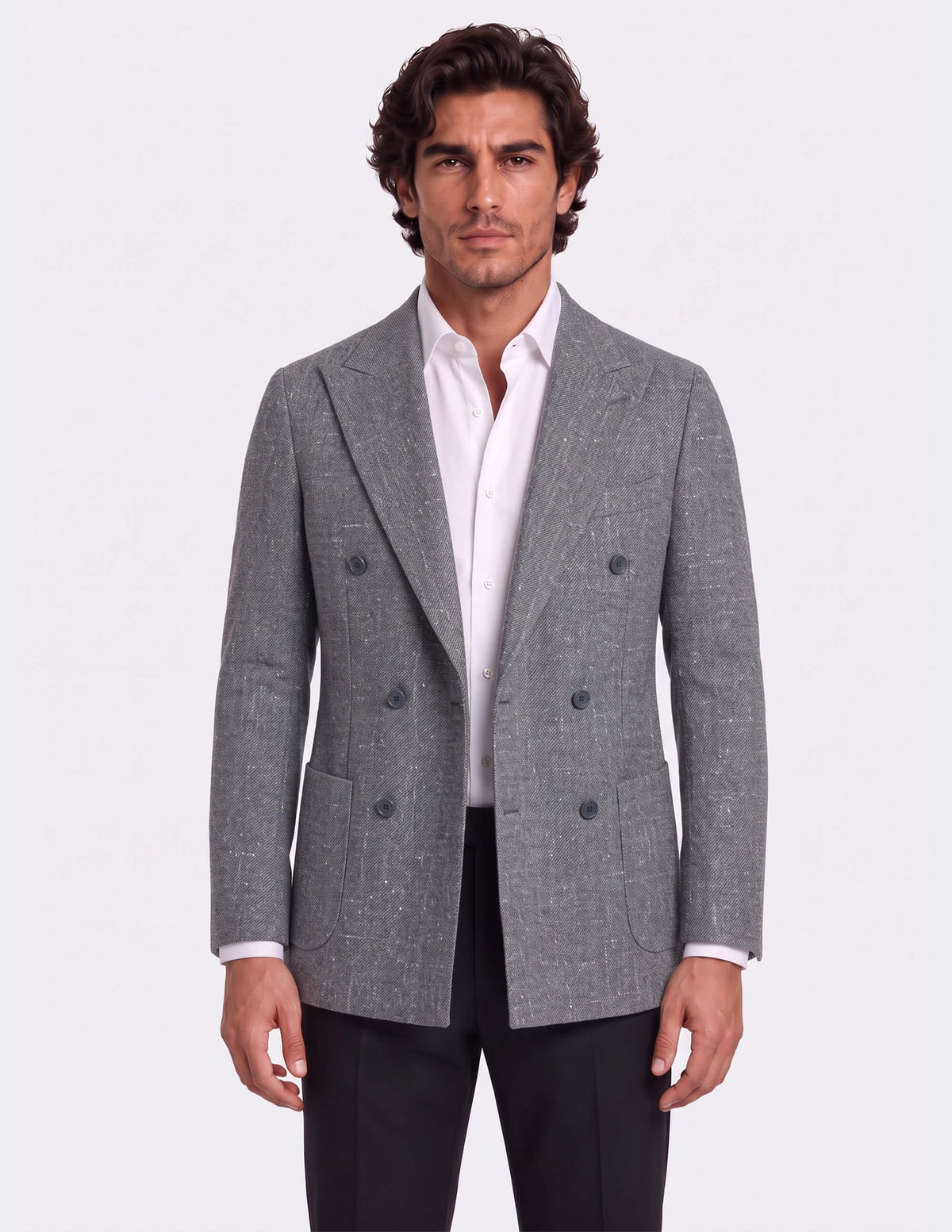 The Dolomiti Grey Double-Breasted Jacket