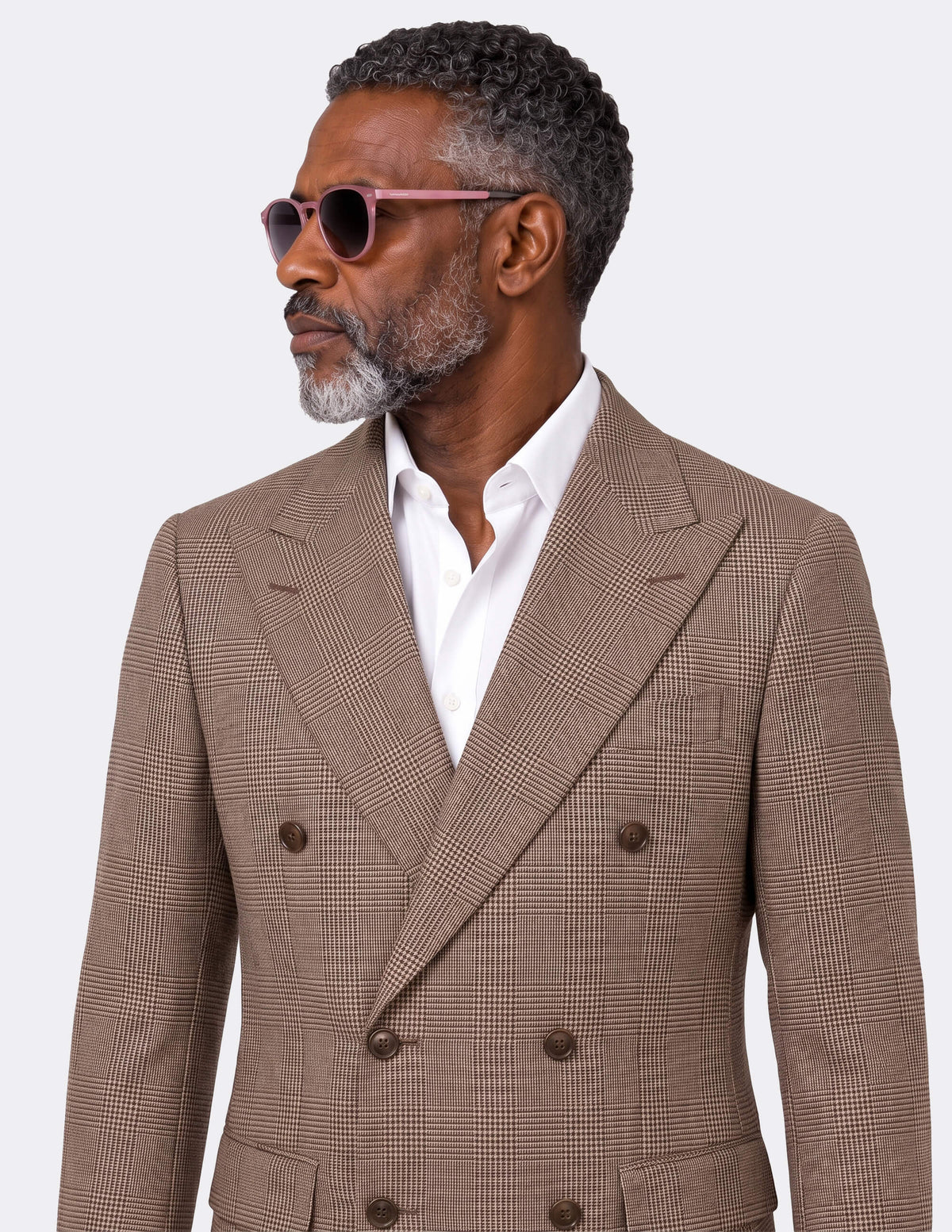 The Brera Mocha Check Double-Breasted Suit