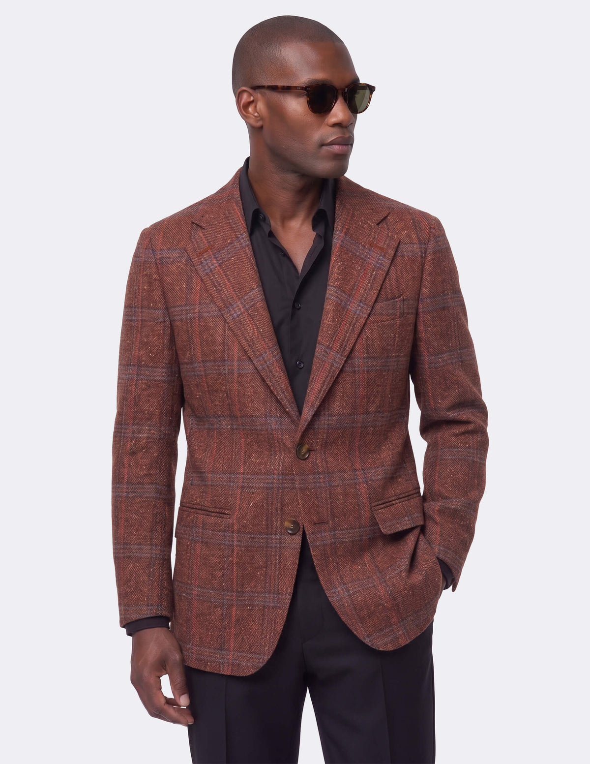The Ravento Rust Single-Breasted Jacket