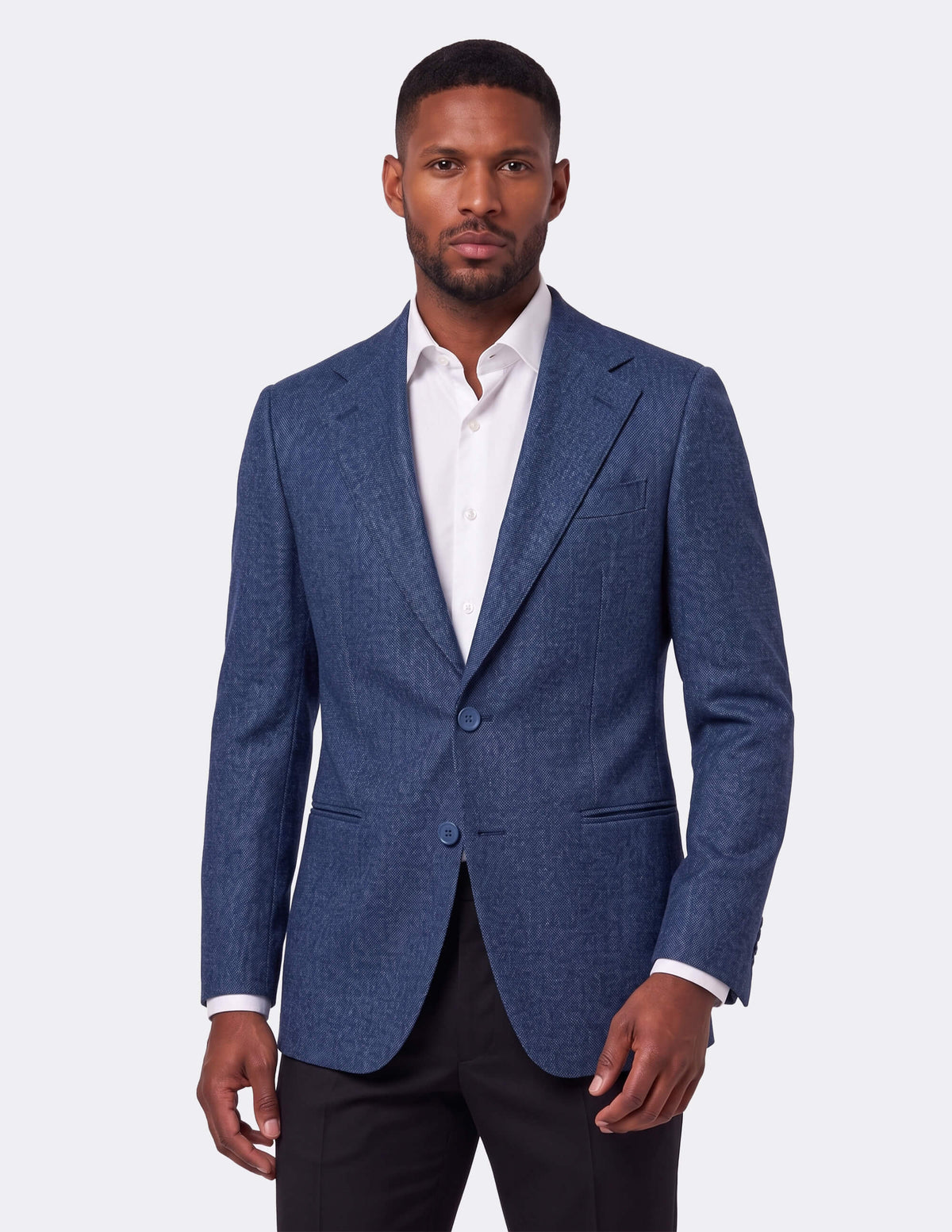 The Cevano Blue Single-Breasted Jacket