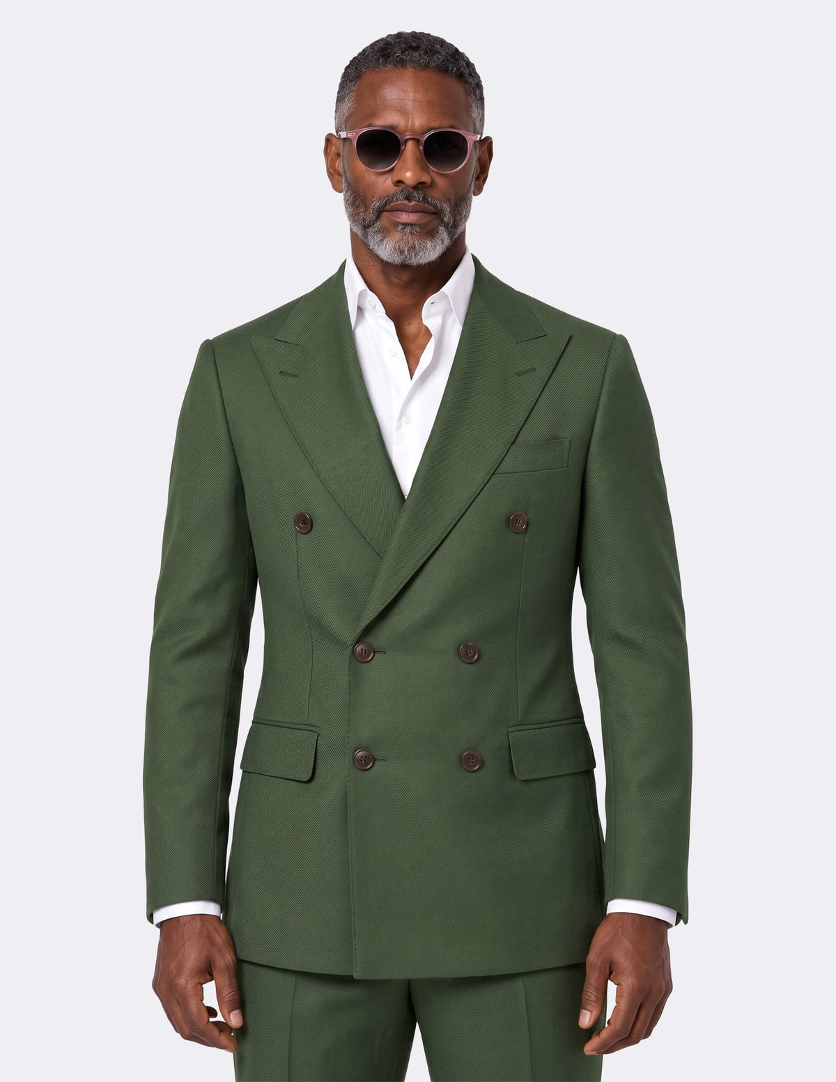 The Toscana Olive Double-Breasted Suit