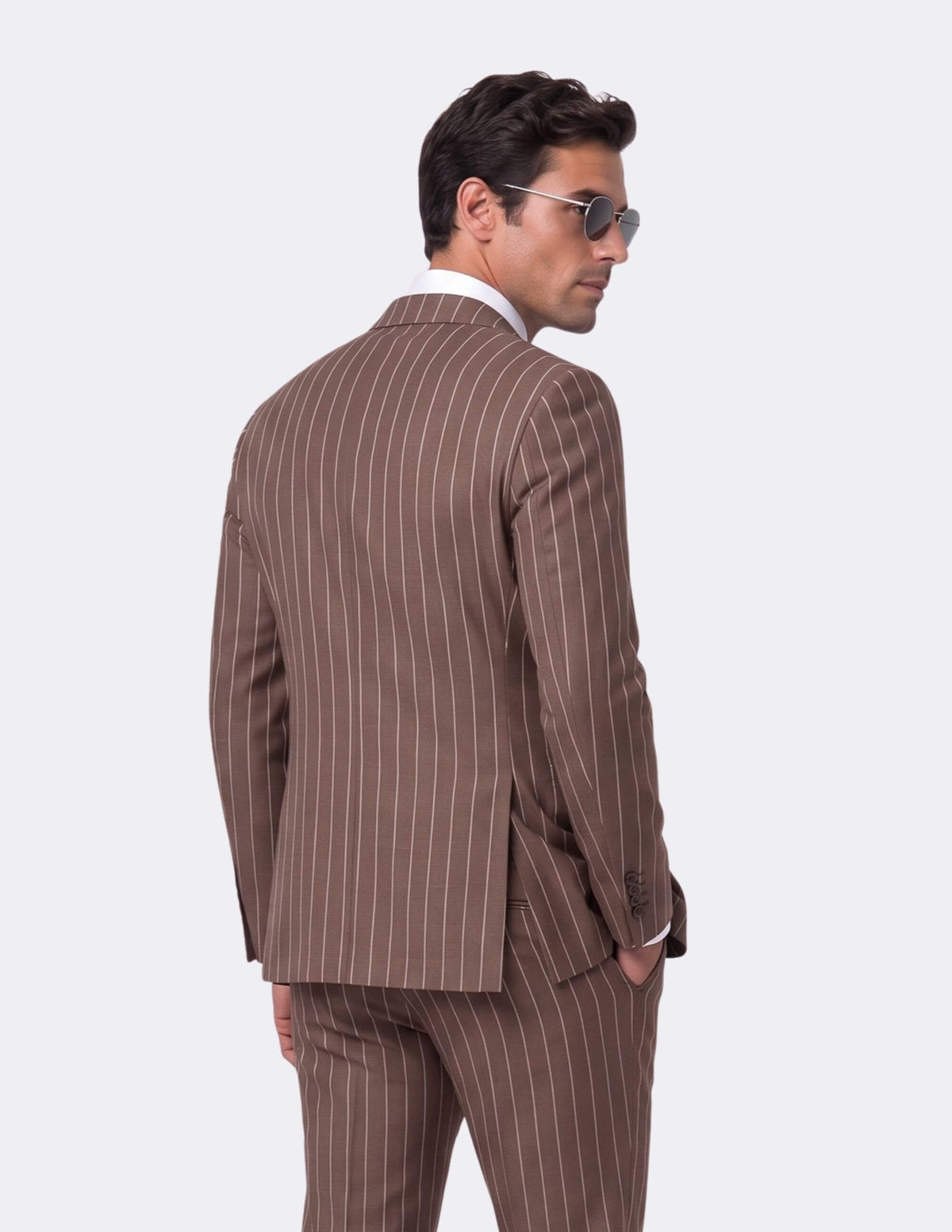 The Roma Cacao Pinstripe Suit