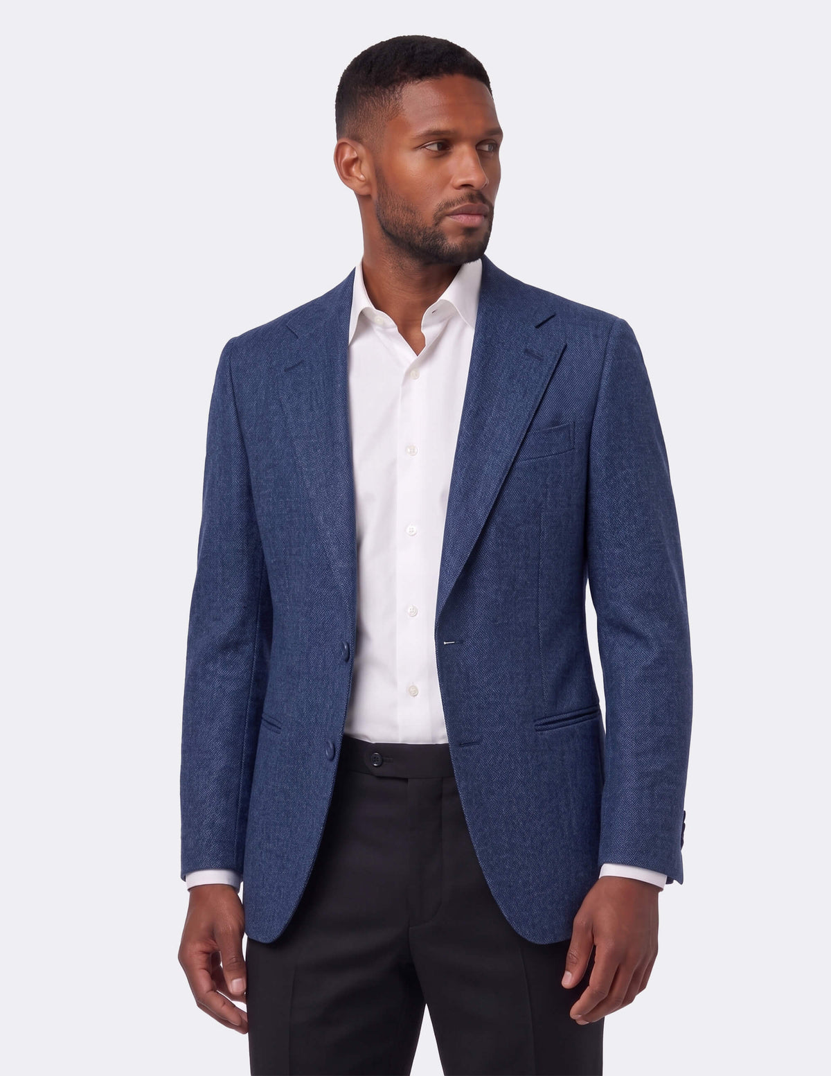 The Cevano Blue Single-Breasted Jacket
