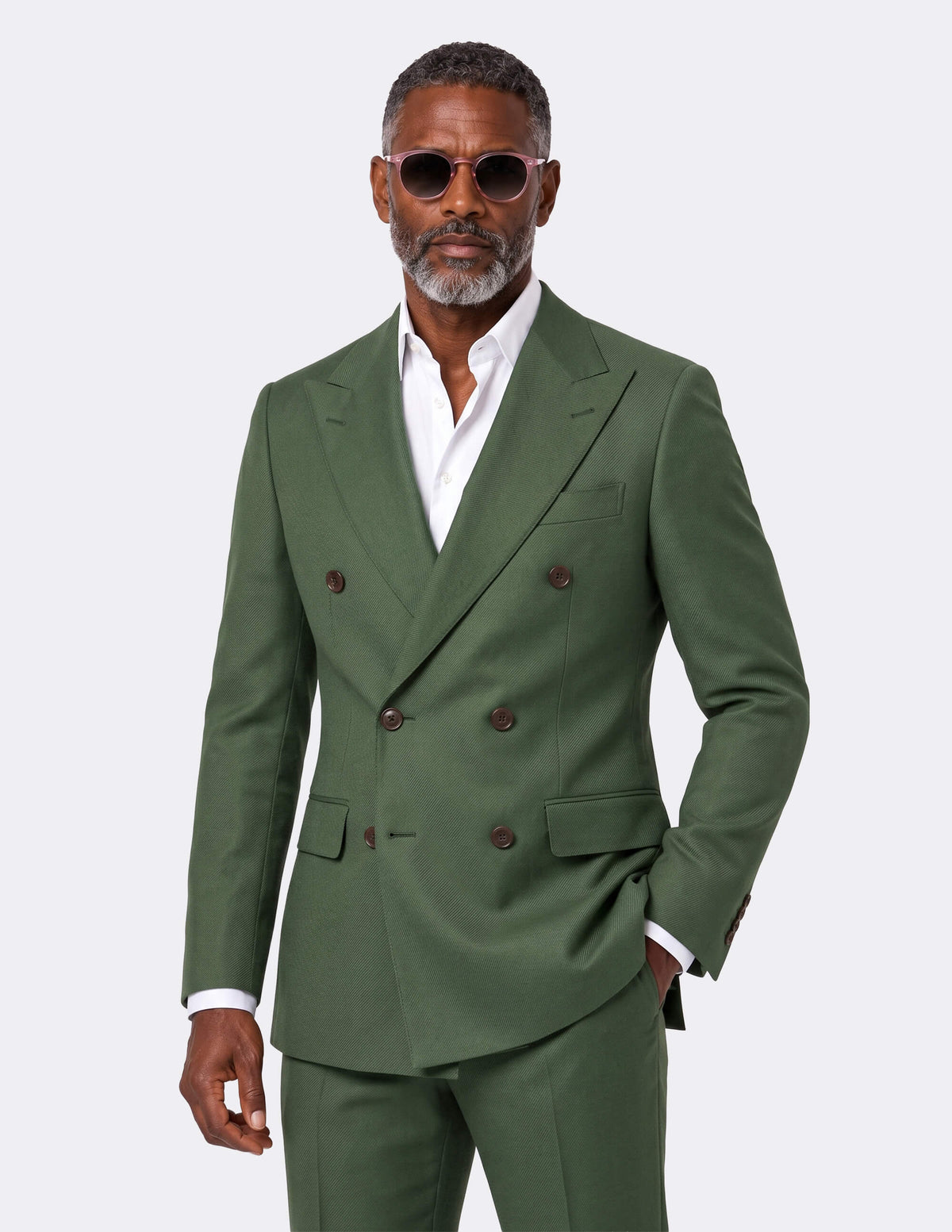 The Toscana Olive Double-Breasted Suit