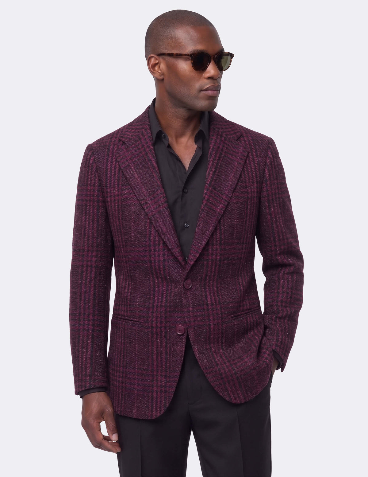 The Rosvento Burgundy Single-Breasted Jacket