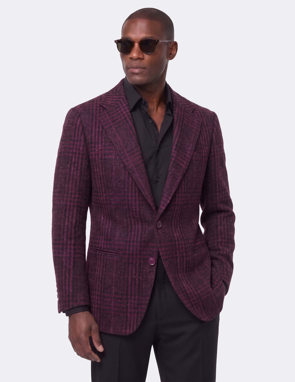 The Rosvento Burgundy Single-Breasted Jacket