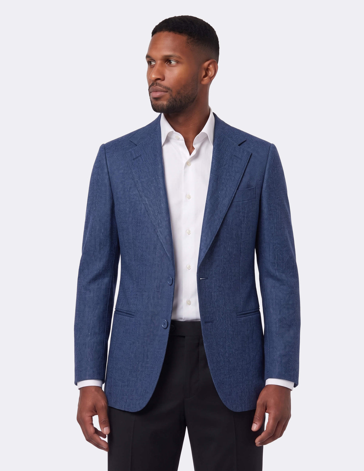 The Cevano Blue Single-Breasted Jacket