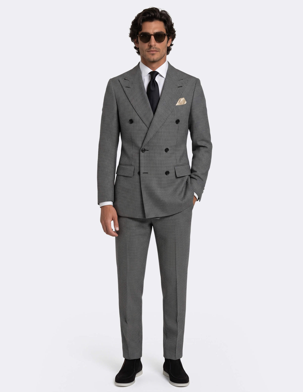 Savile Houndstooth Double Breasted Suit