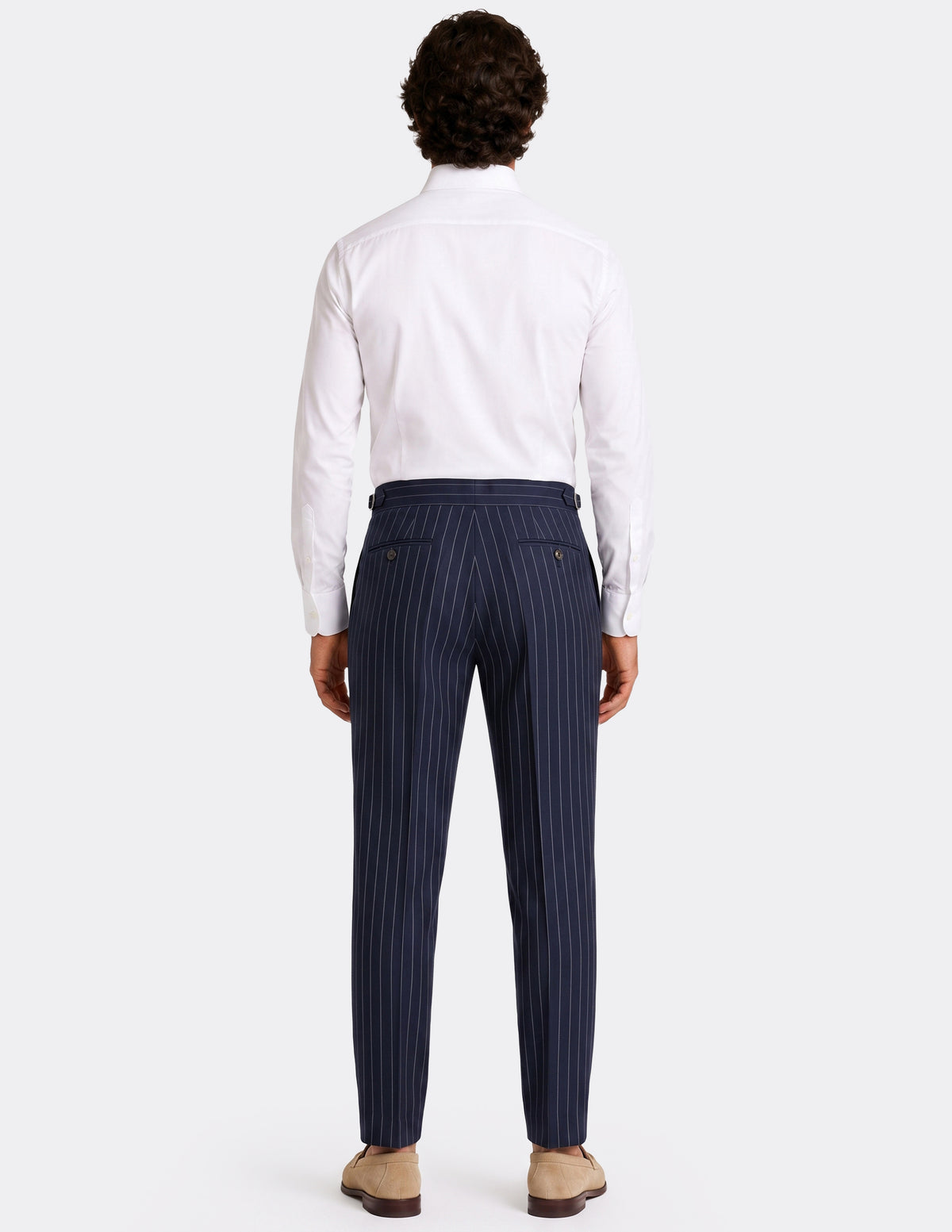 The Asti Navy Pinstripe DB Trousers