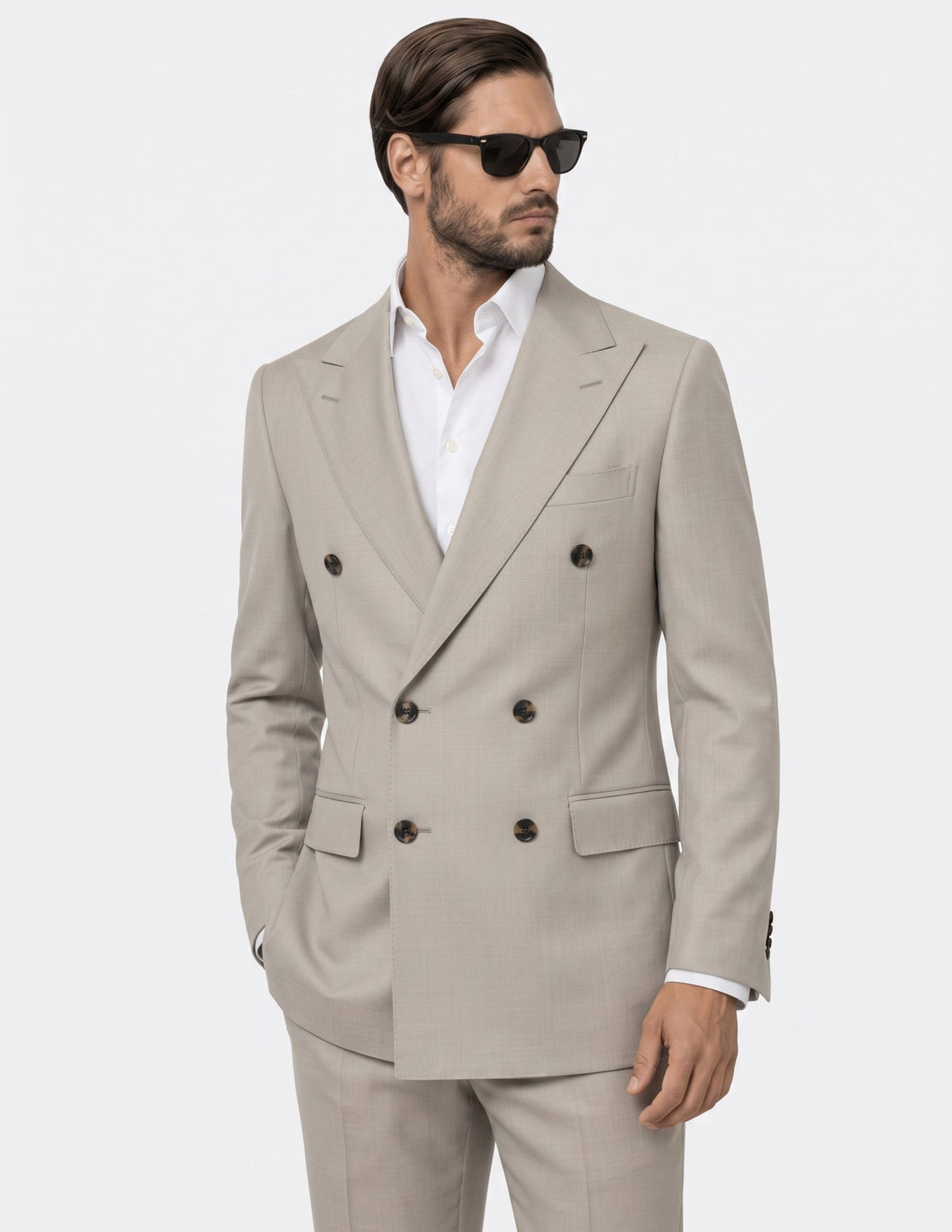The Summer Beige Double Breasted Suit
